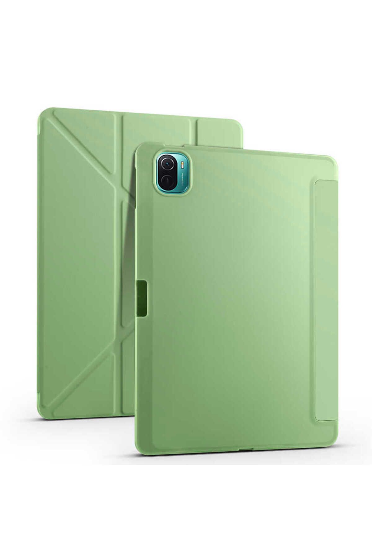 System Com Mi Pad 5 Kılıf SYS Tri Folding Kalem Bölmeli Standlı Kılıf - Açık Yeşil