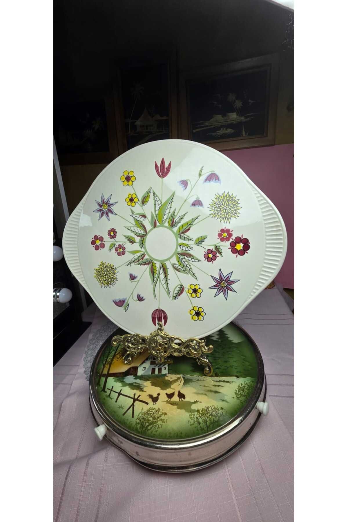 SELTMANN Porselen El boyama Tepsi Sunumluk 38 cm