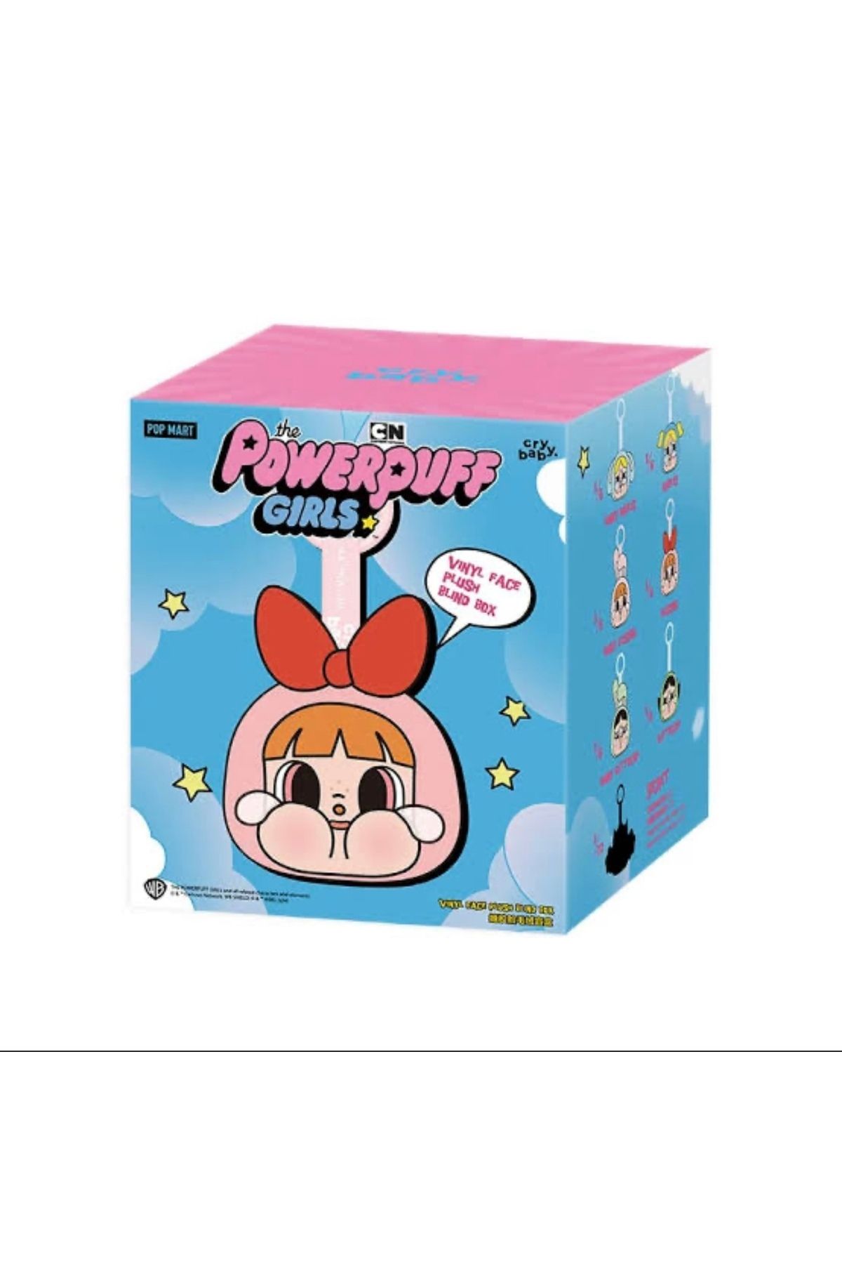 Pop Mart Powerpuff girls çanta charmı peluş anahtarlık,crying again,crybaby,labubu