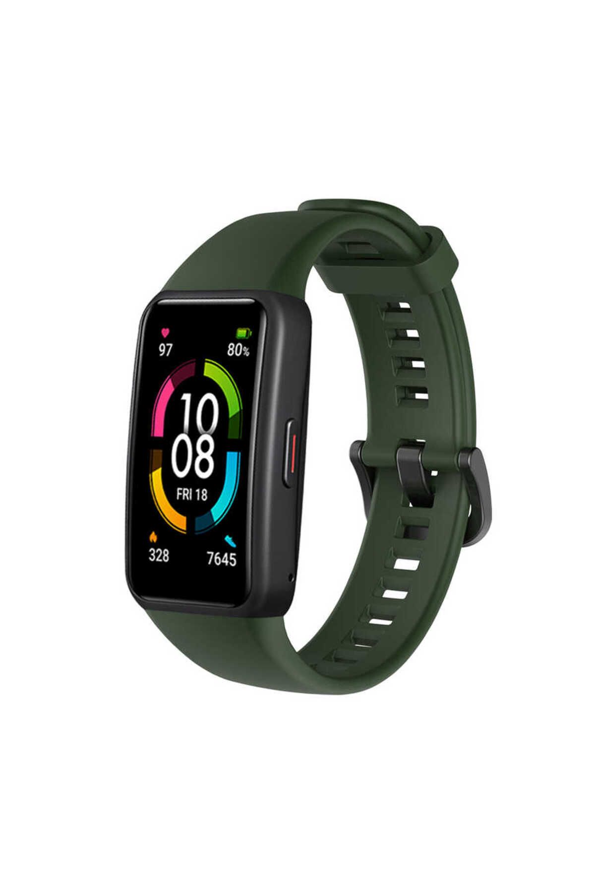 System Com Huawei Band 6 Uyumlu KRD-47 Uyumlu SYS Kordon-Koyu Yeşil