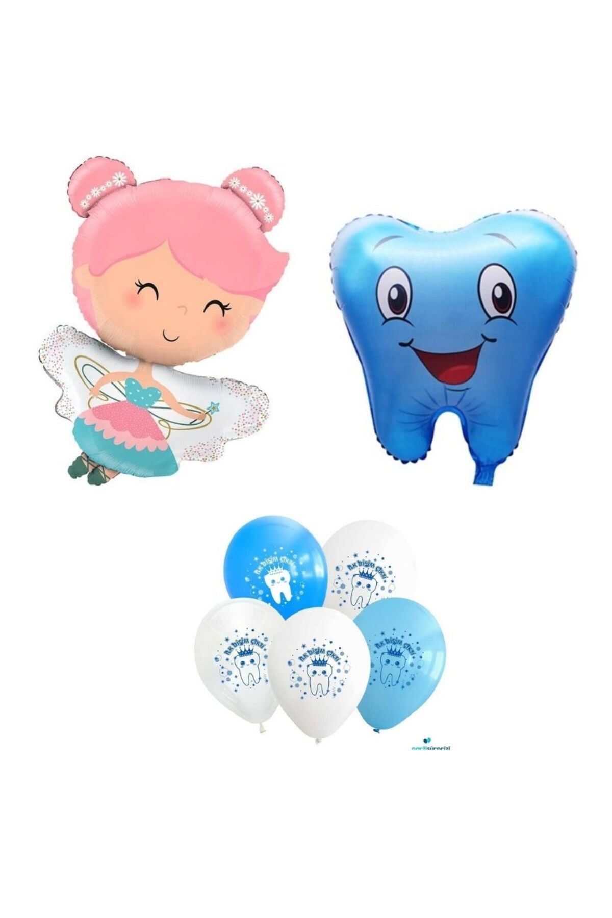 parti sürprizi İlk Dişim Çıktı Diş Perisi Mavi Folyo Balon Set