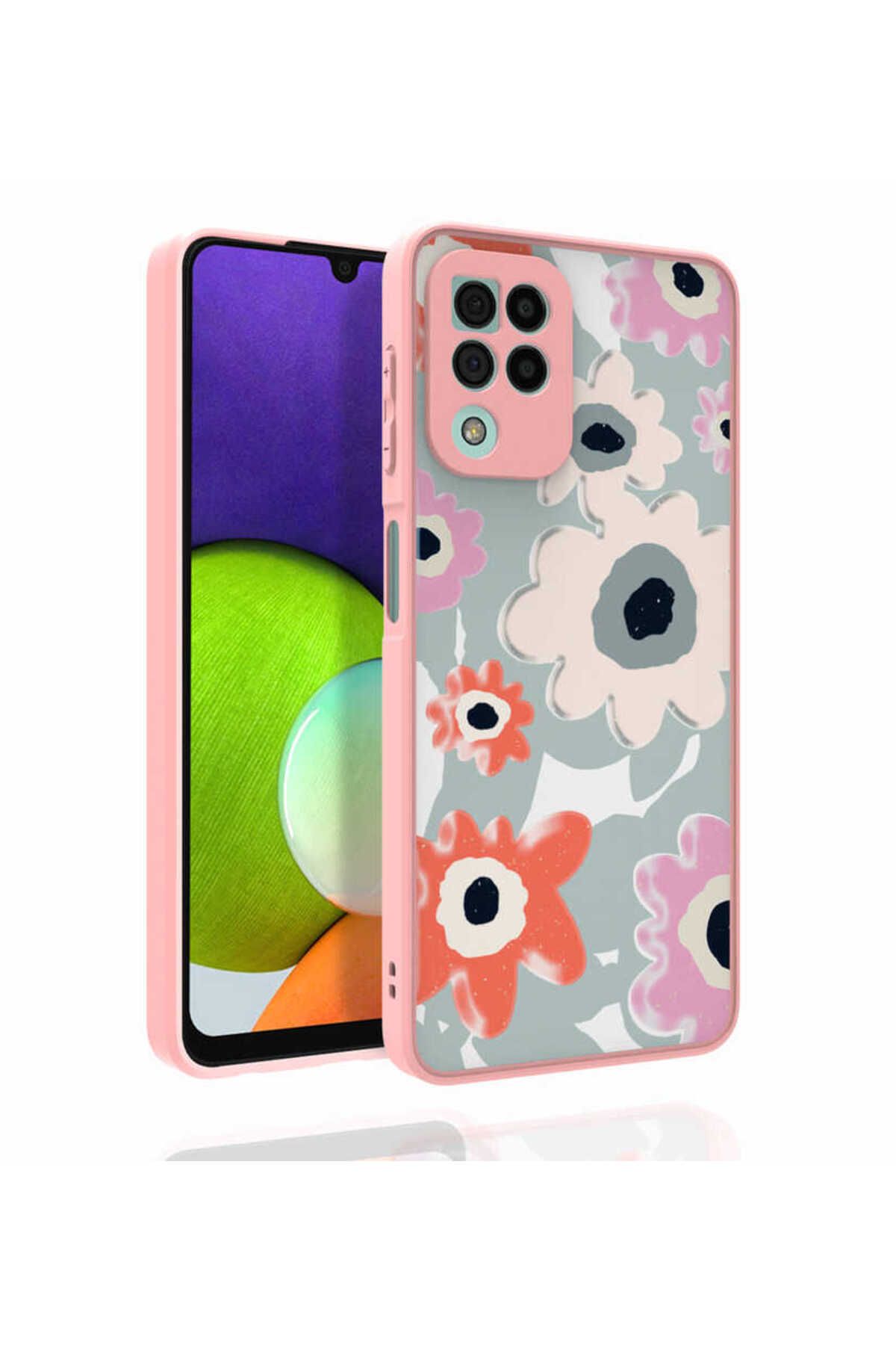 System Com Galaxy A22 4G Kılıf Desenli Kamera Korumalı Parlak SYS Nora Kapak - NO5