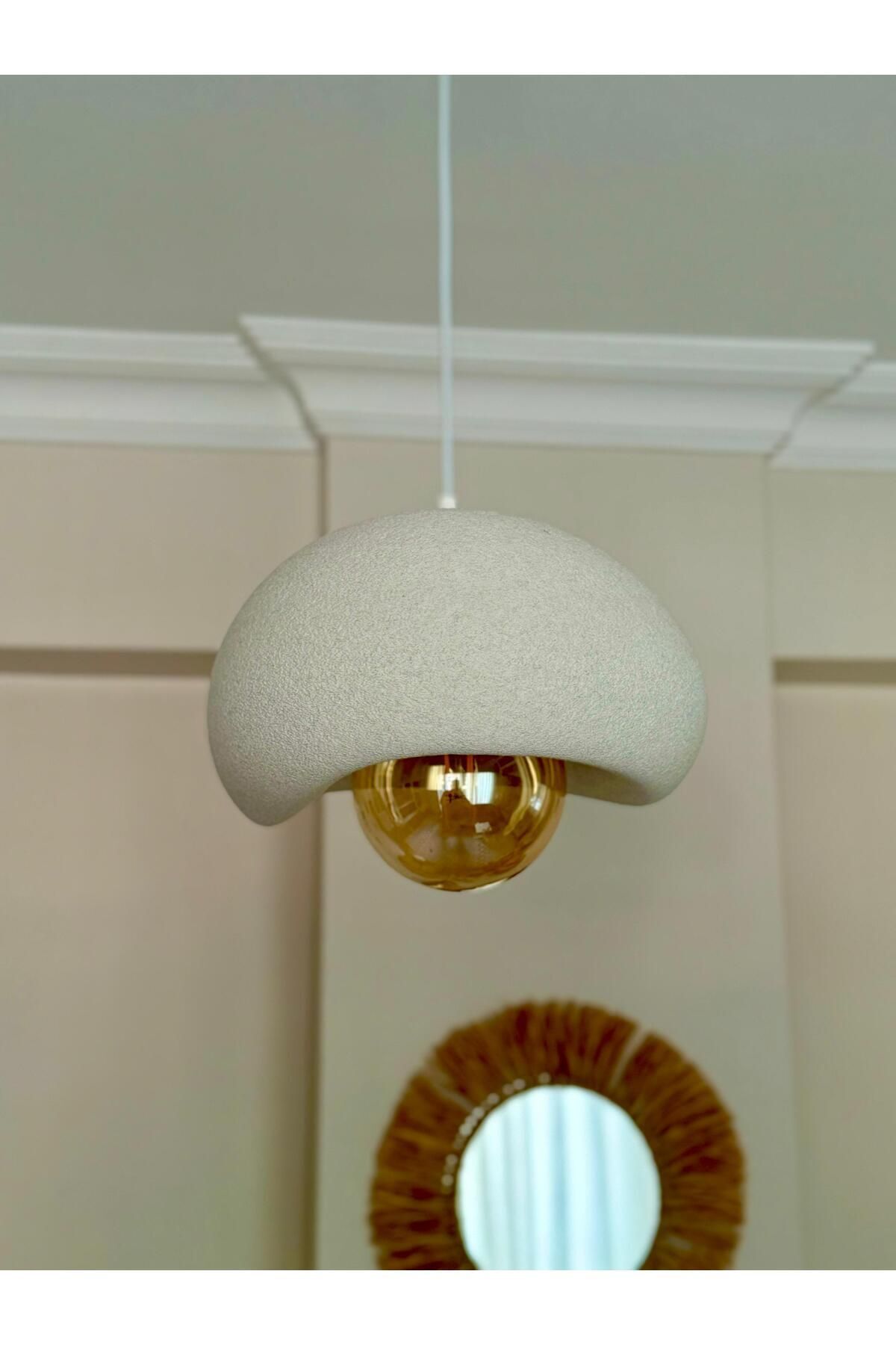 Ferisa Home Tekli Sarkıt Avize Rustik E27 Modern Avize Bohem Beton Salon Avize