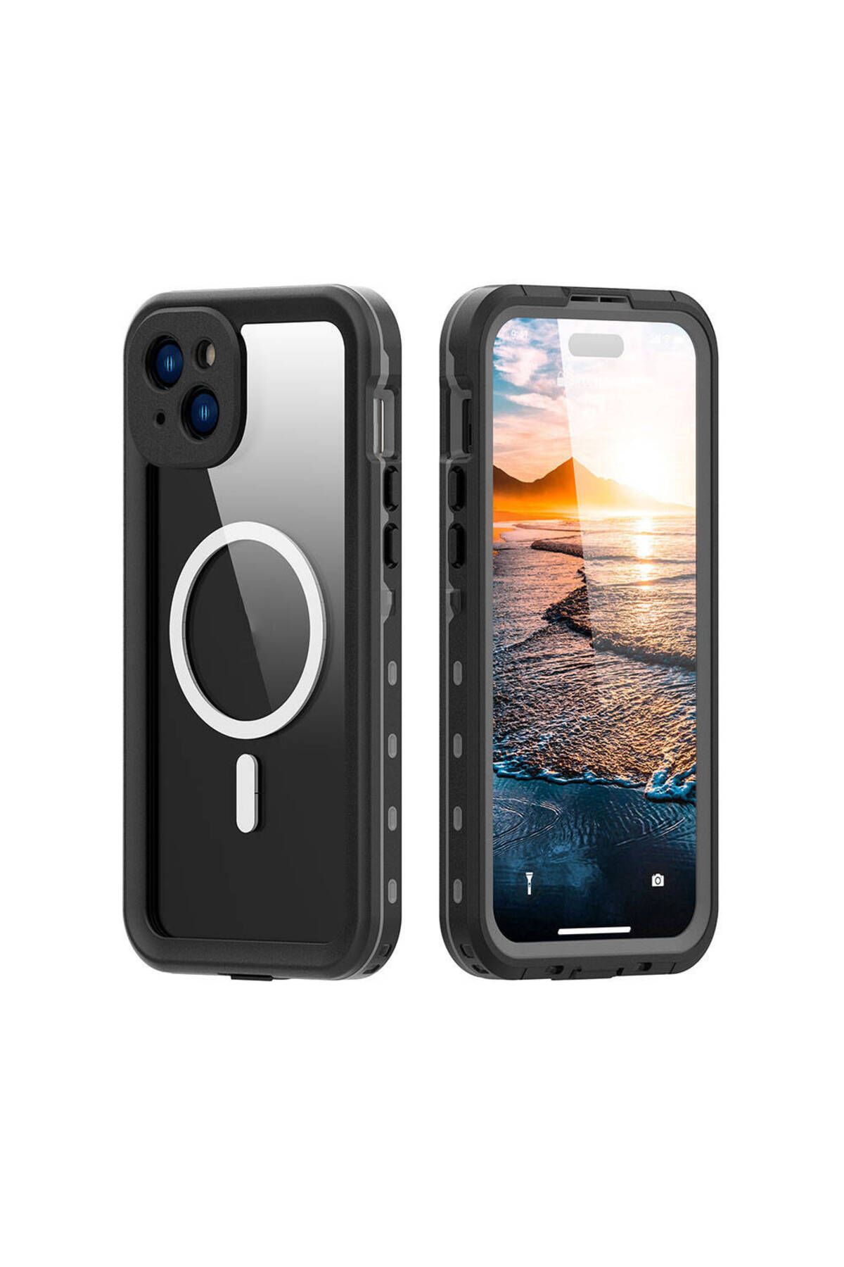 System Com iPhone 15 Plus Uyumlu SYS 1-1 Su Geçirmez Kılıf-Siyah