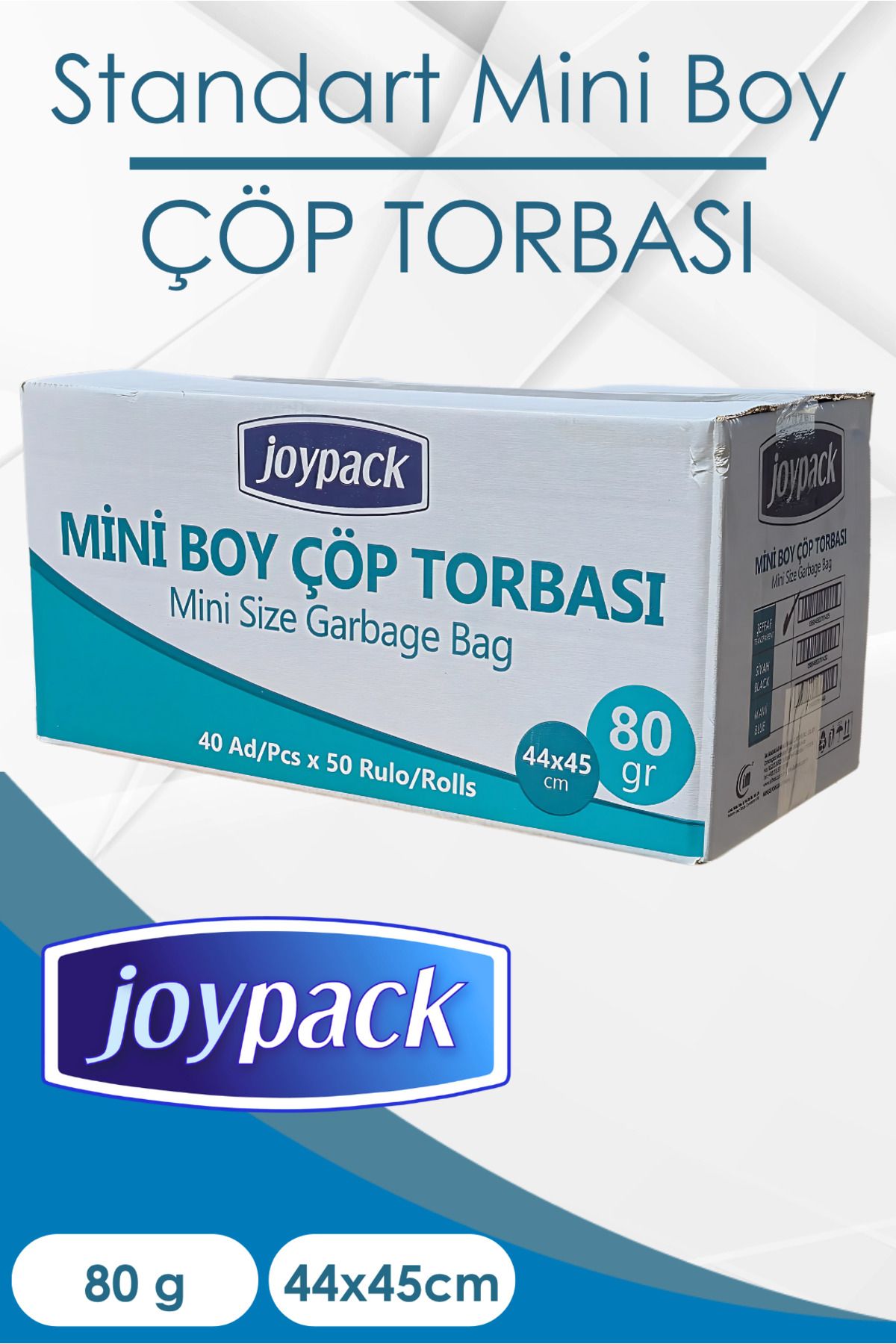 Joypack Standart Mini Çöp Torbası 40'lı - 80gr 44x45 cm 10 Lt