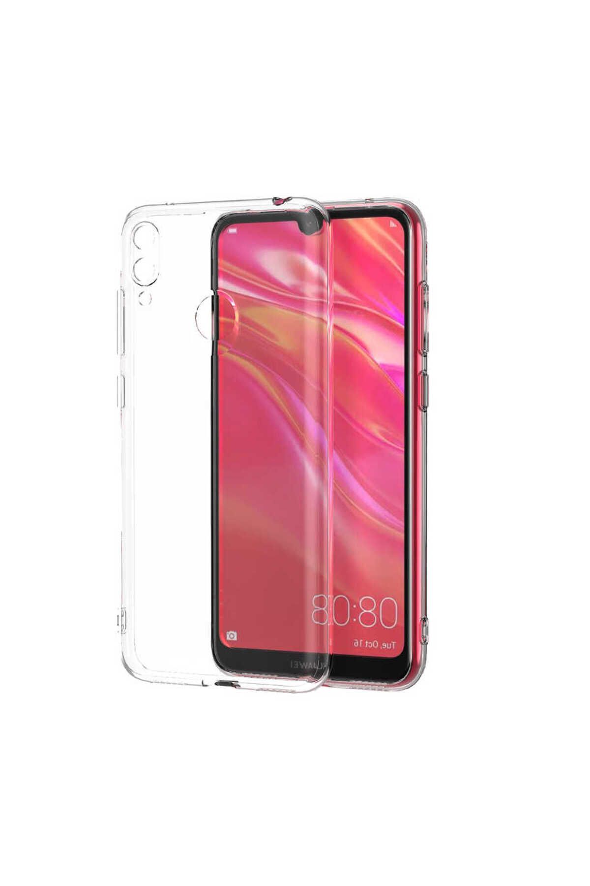 System Com Huawei Y7 Prime 2019 Kılıf SYS Kamera Korumalı Süper Silikon Kapak - Renksiz