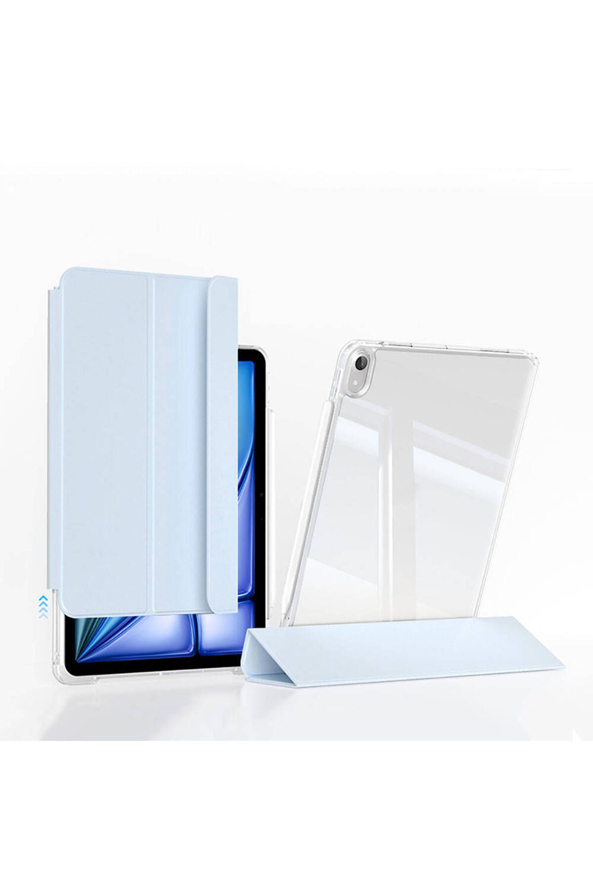 UMEYIR iPad Air 13 2025 M3 Kılıf Magnetik Ayrılabilen Airbagli SYS Sliding Tablet Kılıfı - Mavi Açık