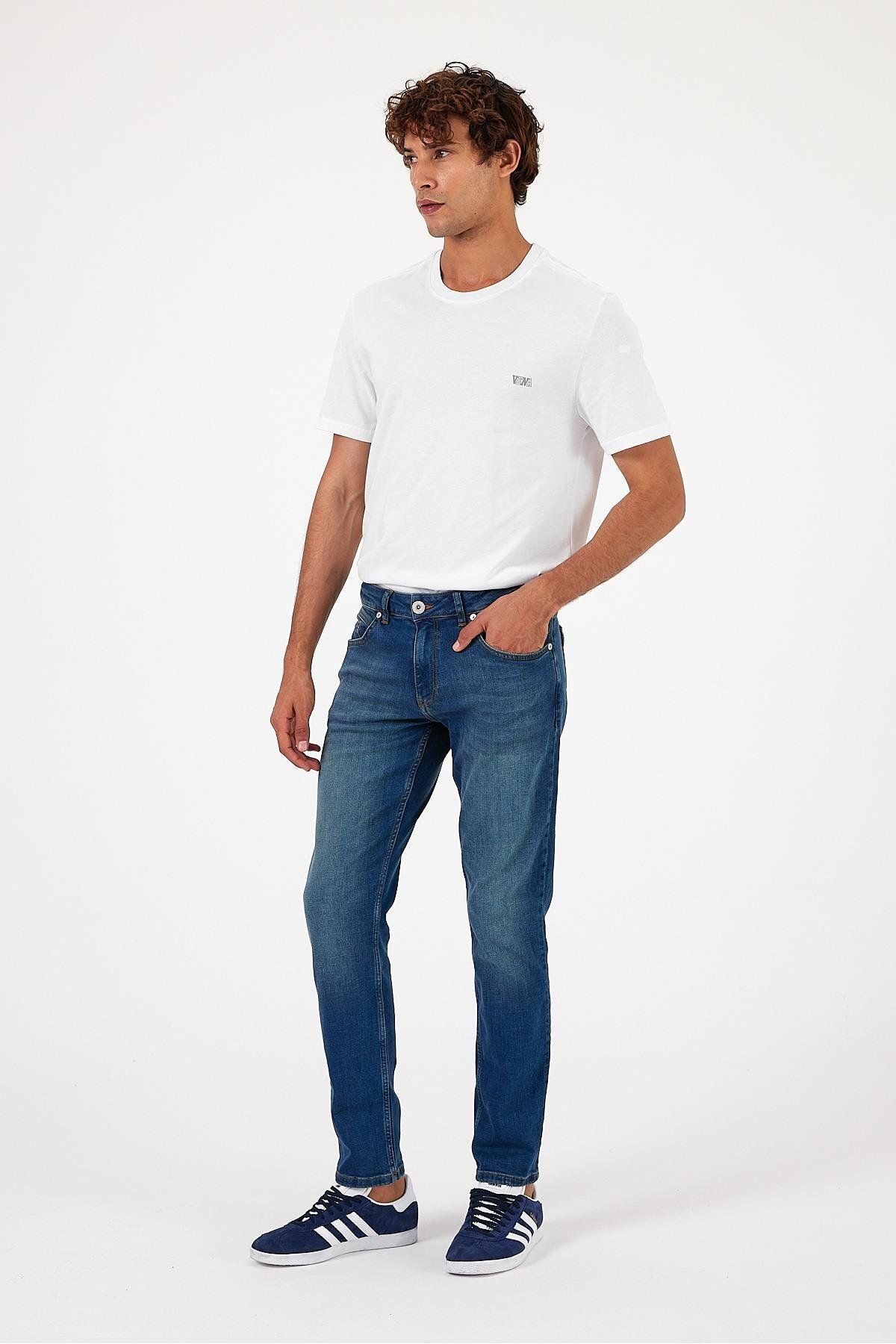 VENA-Ανδρικό παντελόνι Edward - Σκούρο Μπλε Slim Fit Straight Jean 1