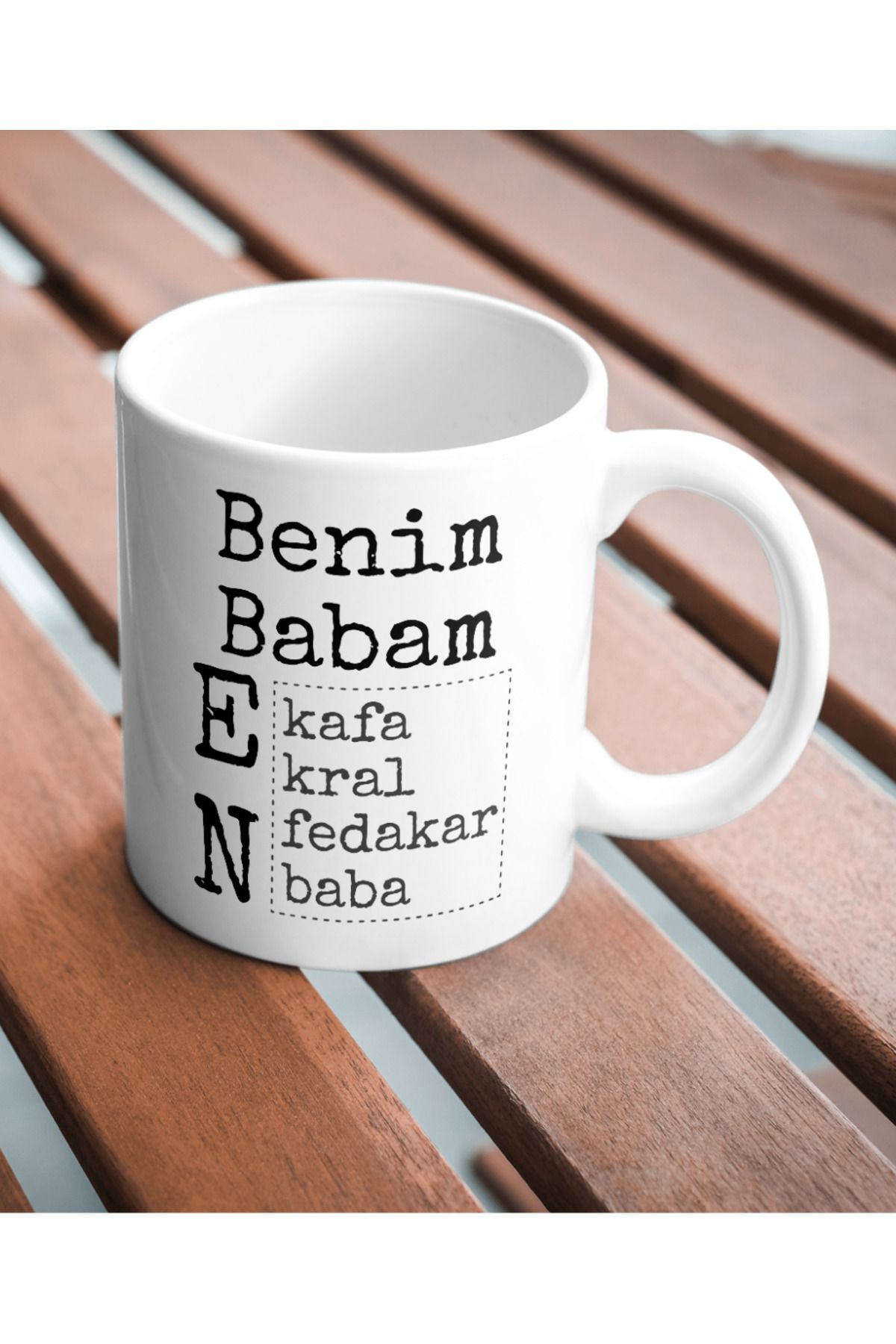 Tasarım "Benim Babam En Kral Baba" Baskılı Babalar Günü İçin Hediyelik Kupa Bardak