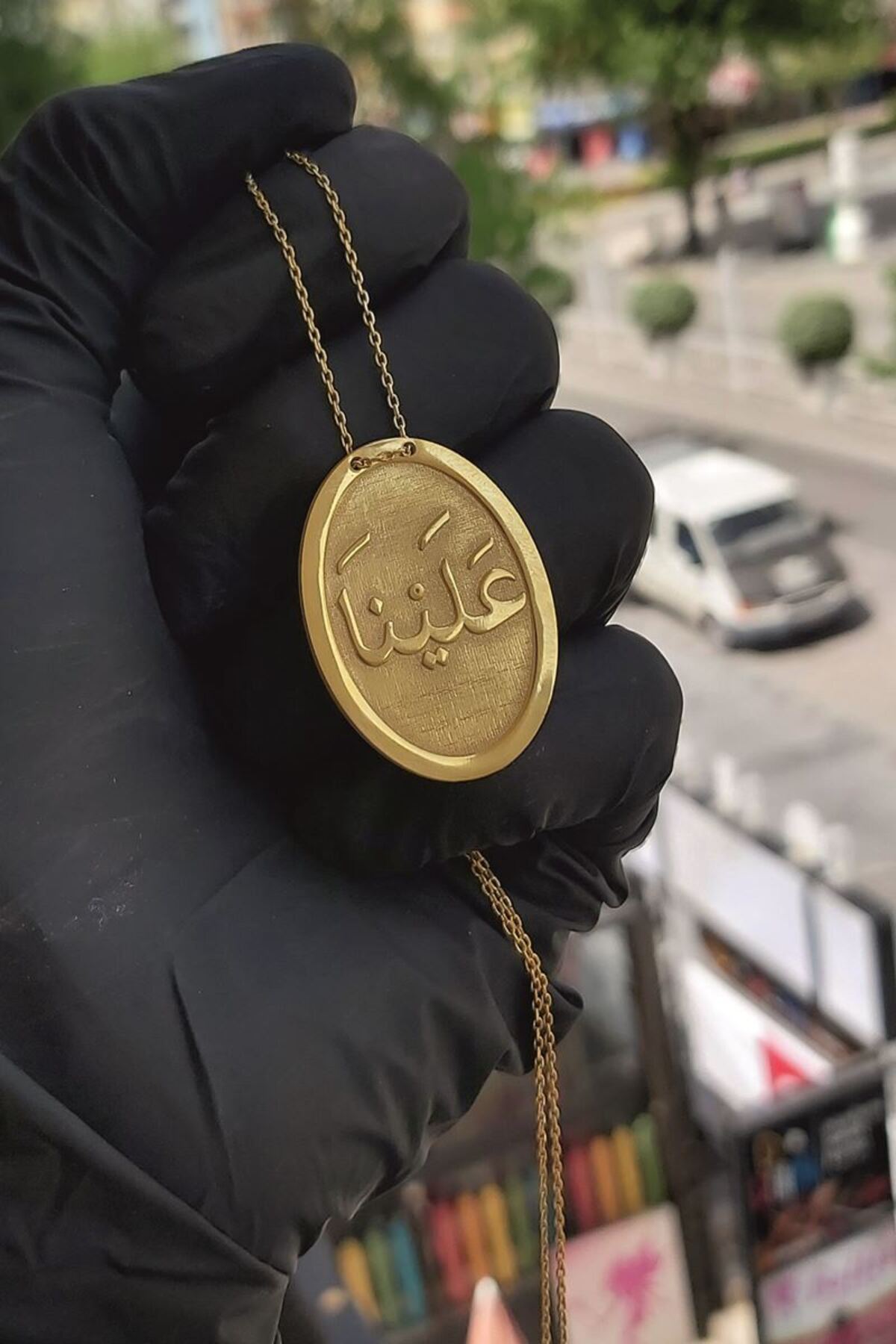 925 Ayar Gümüş 24 Ayar Altın Kaplama İsimli Plaka Kolye