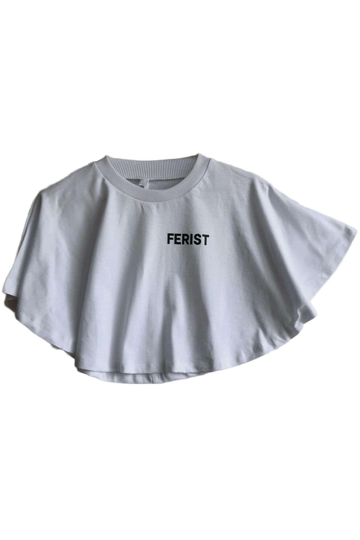 FERİST Baskılı Bisiklet Yaka Crop