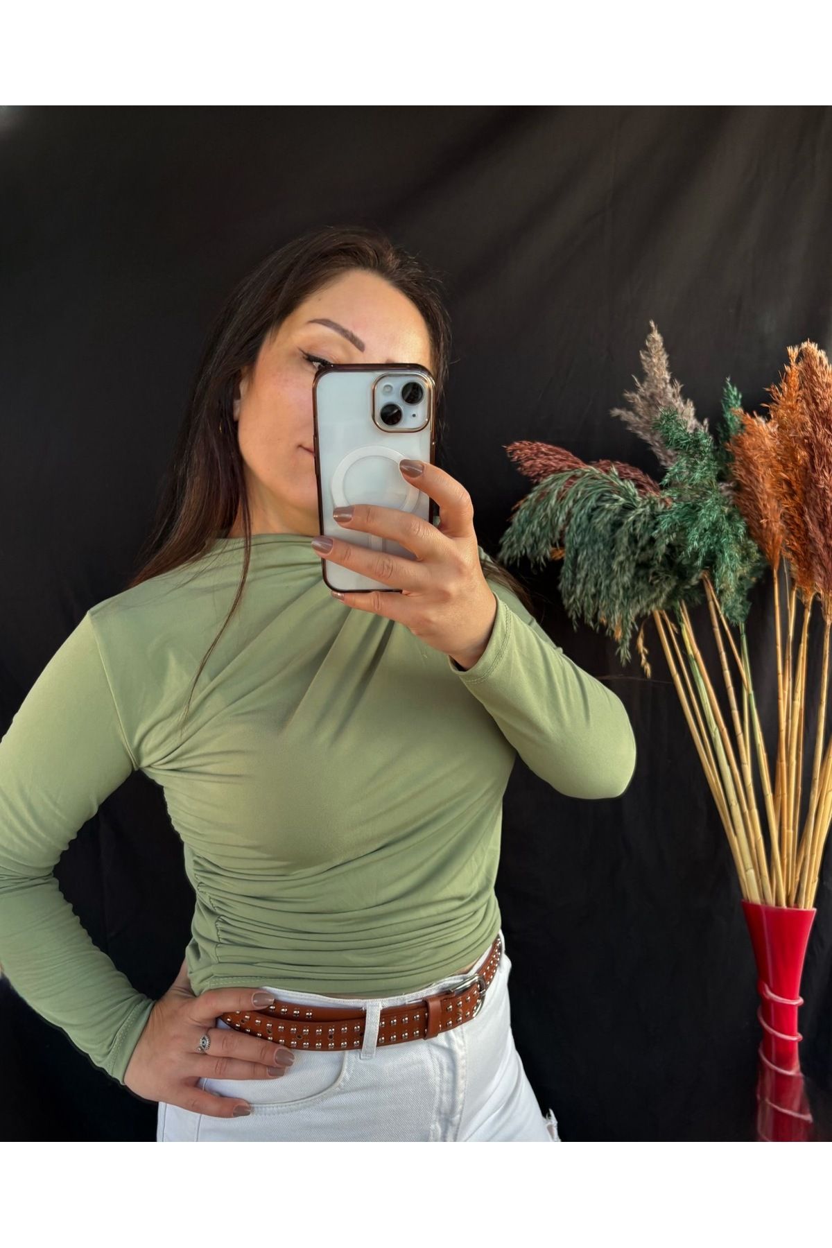 Shopriva Trend büzgülü boğazlı bluz