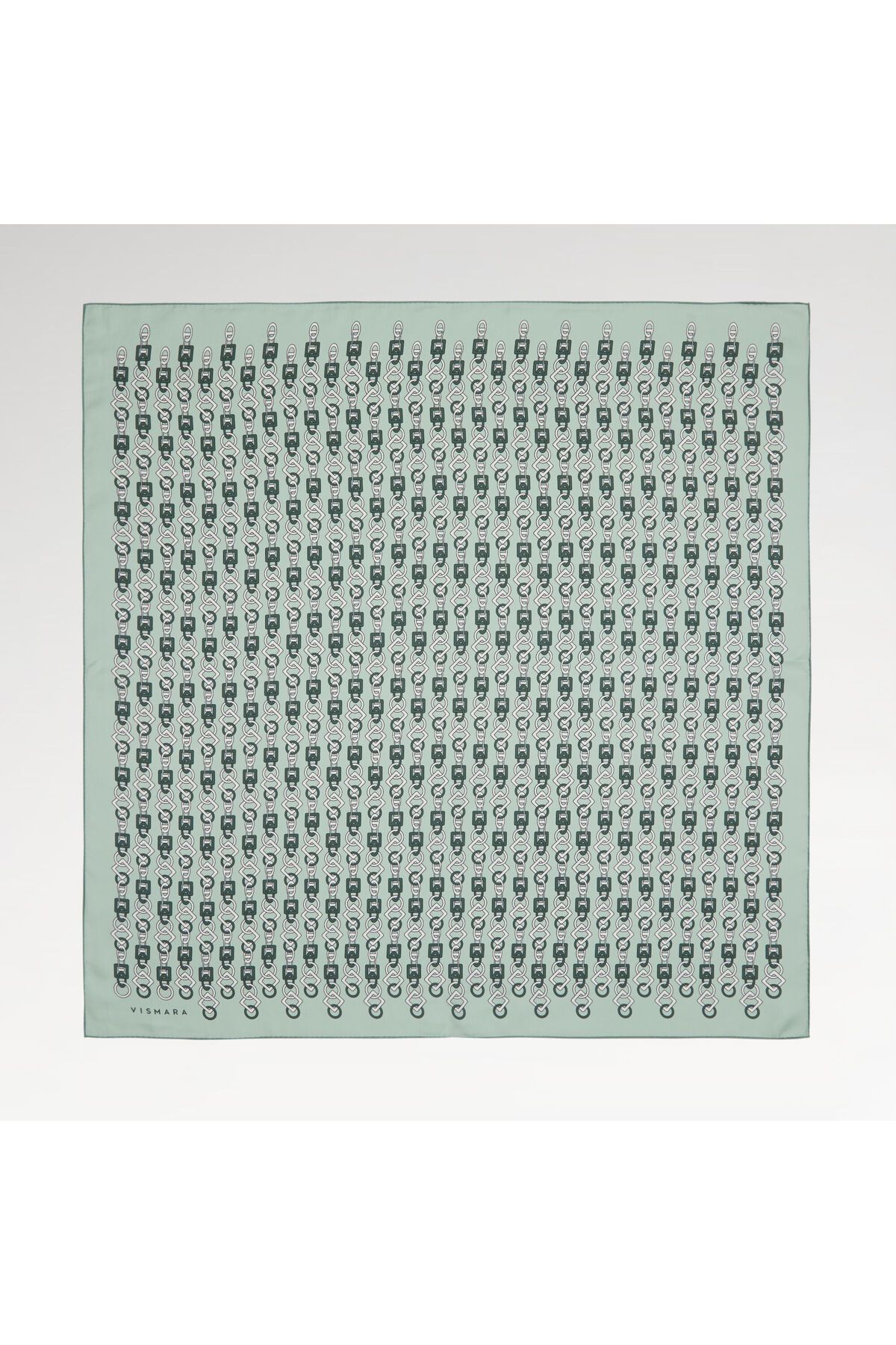 Vismara Mint Zincir Motif Desenli Twill İpek Eşarp