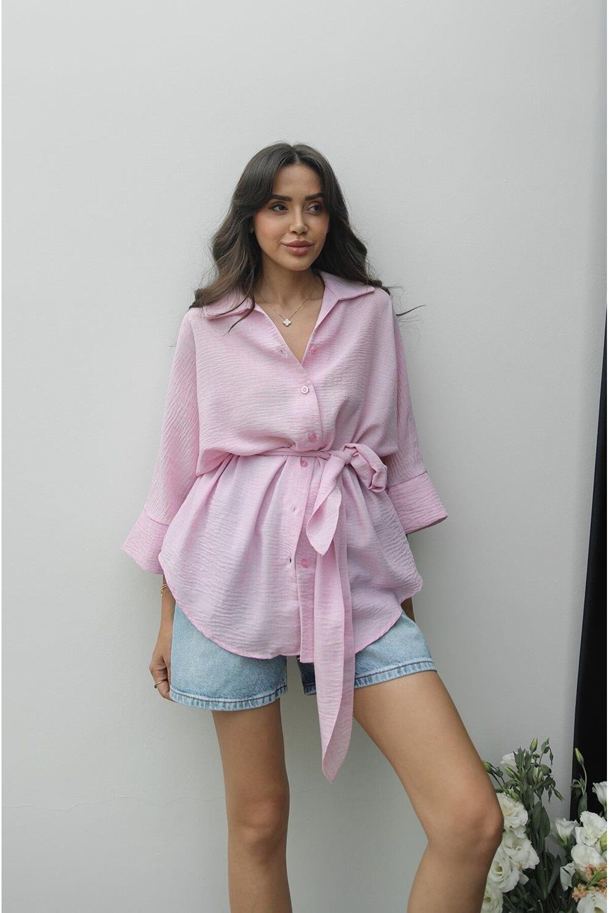 Hotfashion Lilac Bağlamalı Gömlek