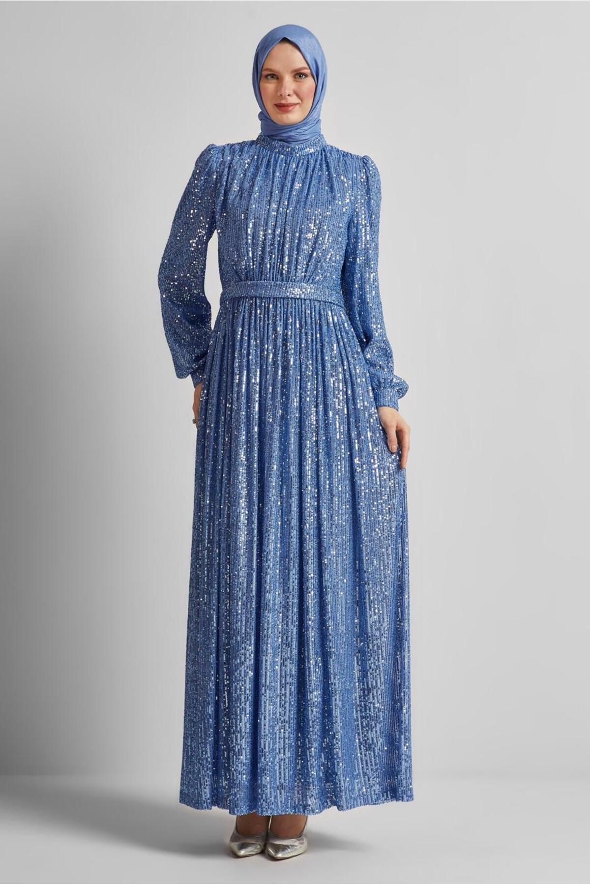 Alvina PUL PAYETLİ ABİYE ELBİSE 50521