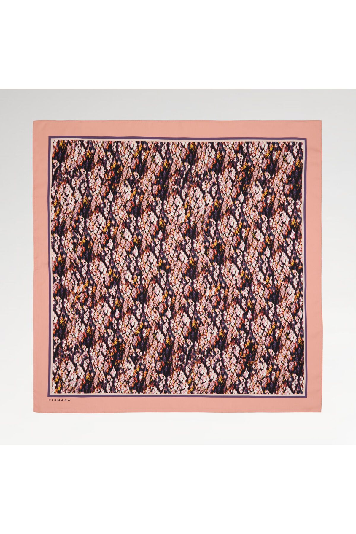 Vismara Mercan Yılan Desenli Twill İpek Eşarp