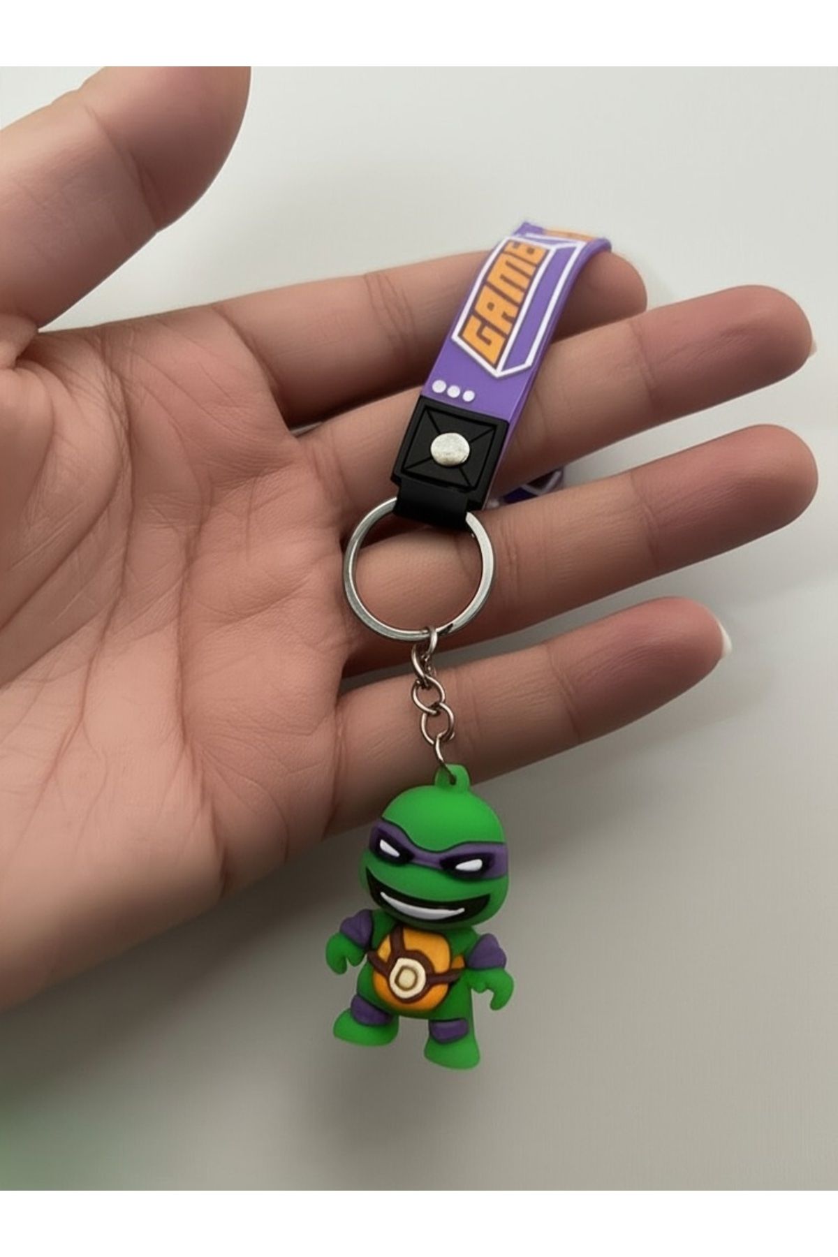 TAYEM Ninja Kaplumbağalar Donatello Anahtarlık, Silikonlu 3D Anahtarlık ve Çanta Aksesuarı