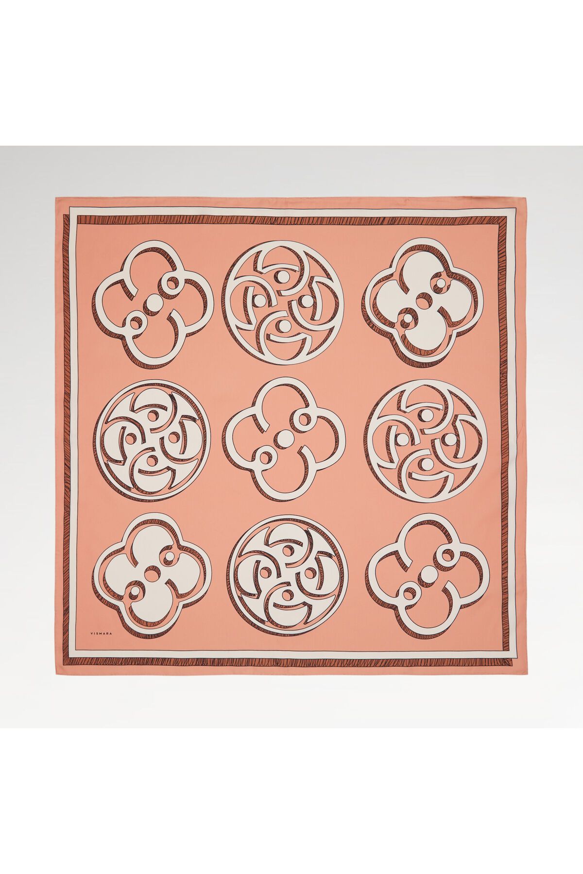 Vismara Somon Vismara Monogram Desenli Twill İpek Eşarp