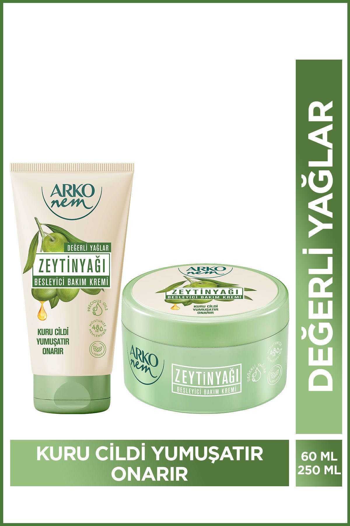 Arko Nem Besleyici Bakım Kremi Zeytinyağlı 250+60 Ml