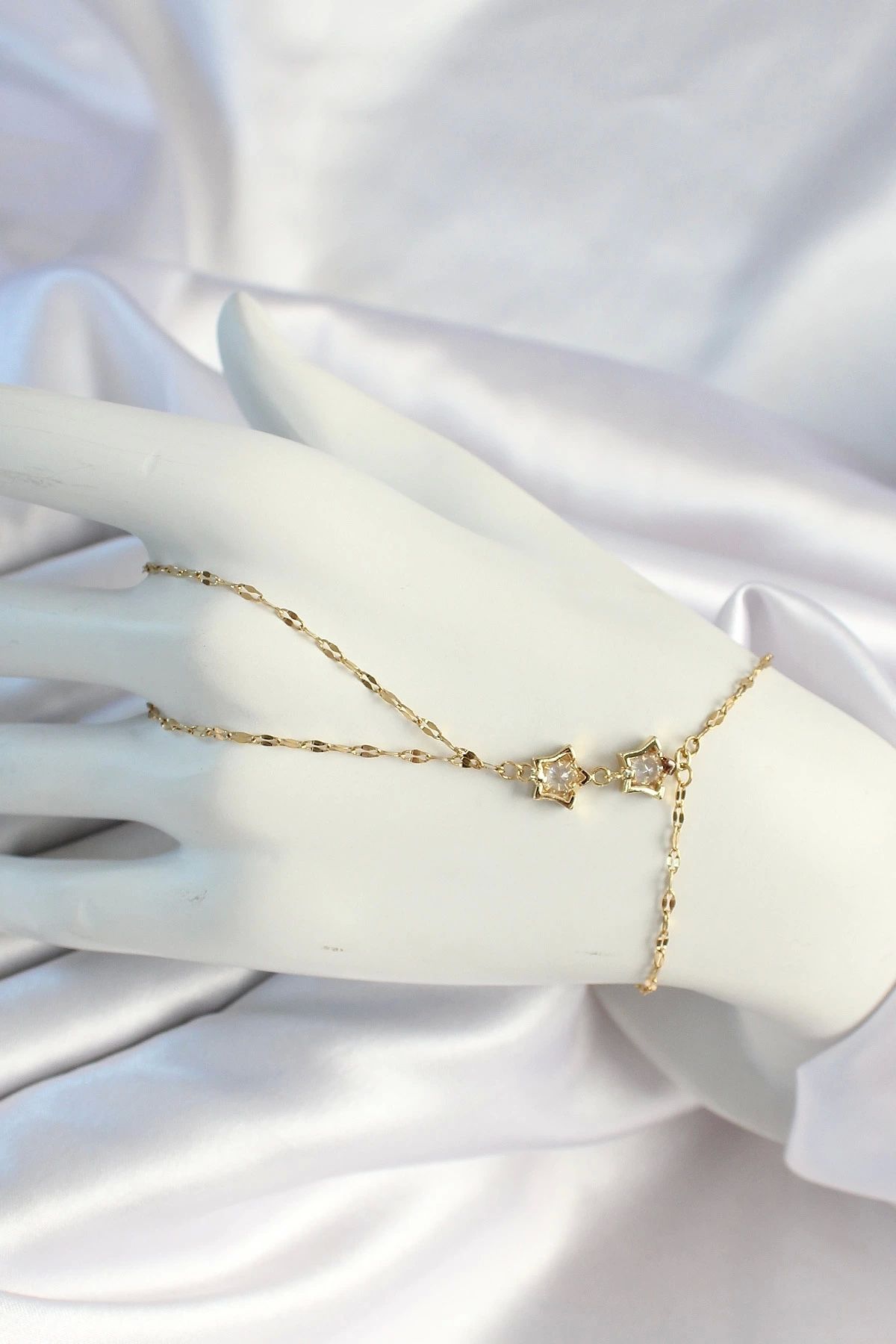 Clariss 316L Çelik Zincirli Gold Renk Yıldız Şahmeran