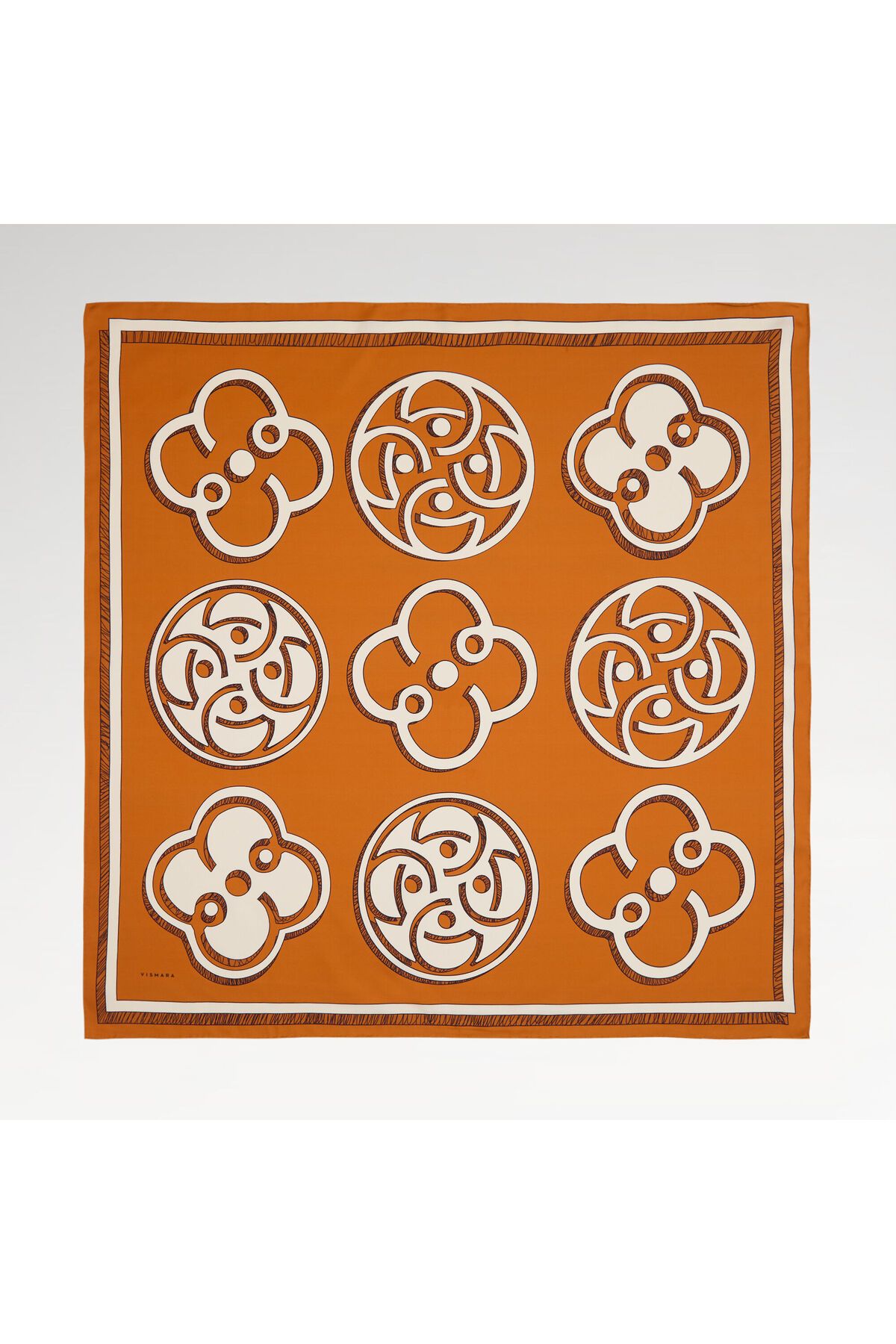 Vismara Taba Vismara Monogram Desenli Twill İpek Eşarp