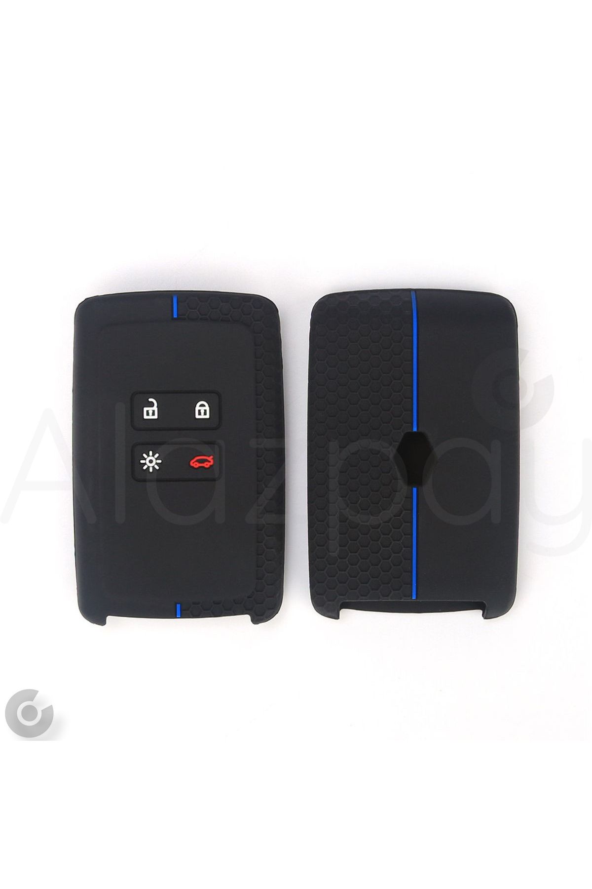 Alazpay Renault Clio 5 Megane E-tech Austral Koleos Kadjar Captur Zoe Silikon Anahtar Kılıfı Siyah Mavi