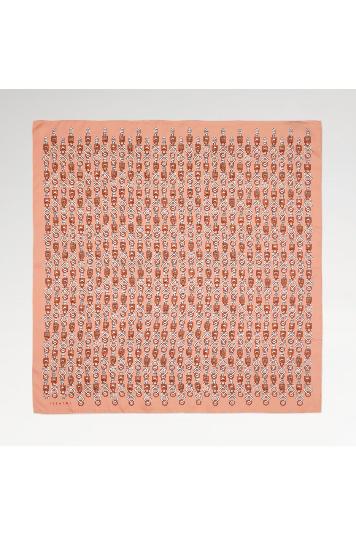 Vismara Somon Zincir Motif Desenli Twill İpek Eşarp