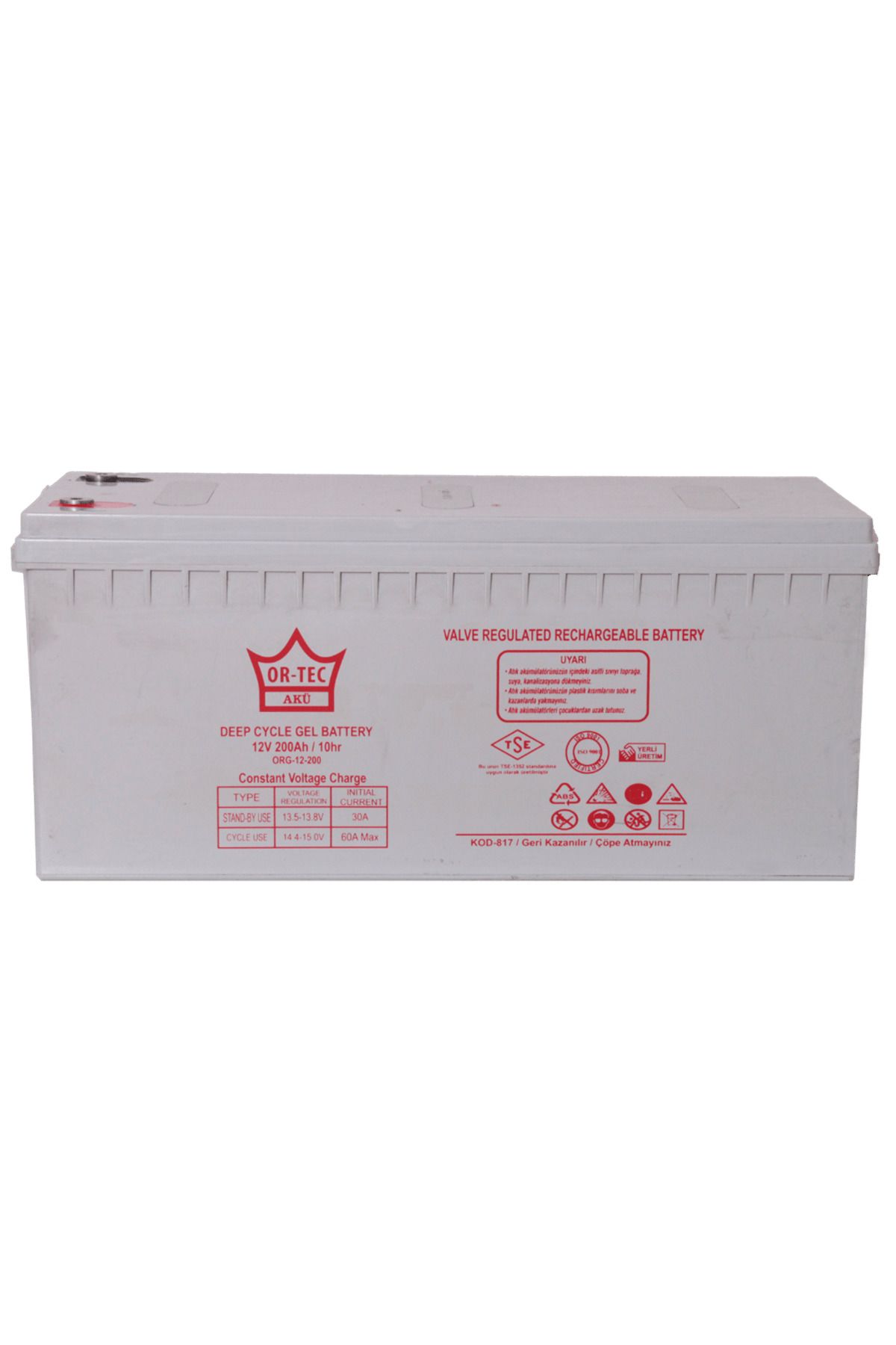ORTEC 12V 200AH SOLAR SİSTEM JEL AKÜ