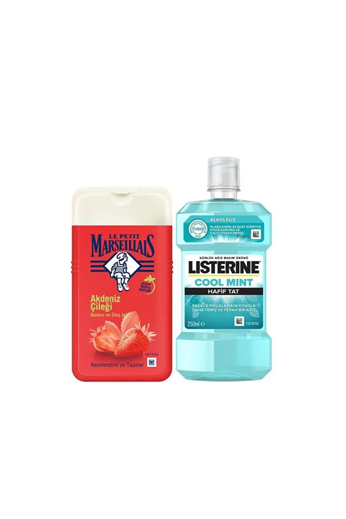 Listerine Coolmint Hafif Ağız Bakım Suyu 250ml+Lpm Çilek Duş Jeli 250ml