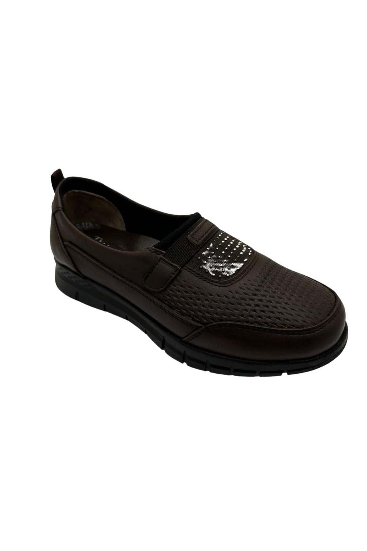 DOSA SHOES 972 Siyah Babet Anne Ayakkabısı-Kahve