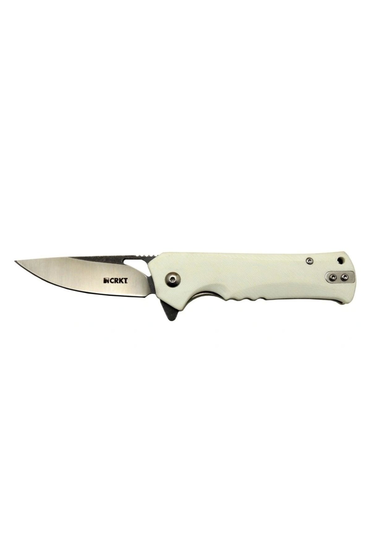 OurStyles Crkt Muskie 202 AWY Beyaz Kamp / Outdoor Çakı 18cm - Yarı Otomatik, Kutulu