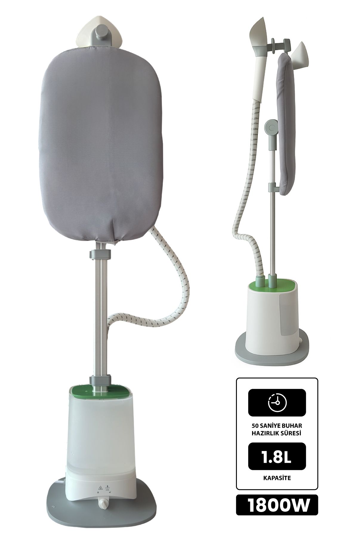 kochler GS1321-BJ Dikey Ütü – 1800W Güç, Paslanmaz Çelik Başlık, 50 Saniyede Hazır