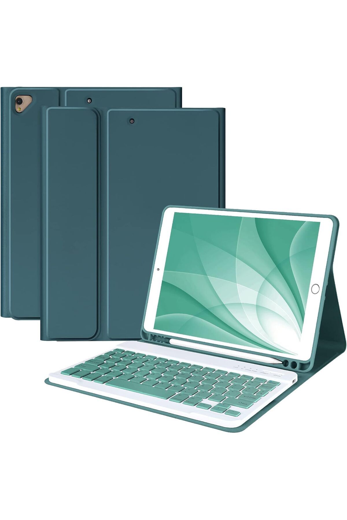EHZ TEKNOLOJİ iPad 10.2- 10.5 (7-8-9. Nesil) Uyumlu Klavyeli Standlı Kılf