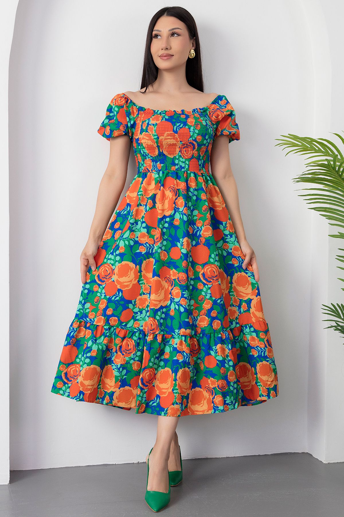 PULLIMM-Gipeli Square Neck Floral Dress Dks1097 7