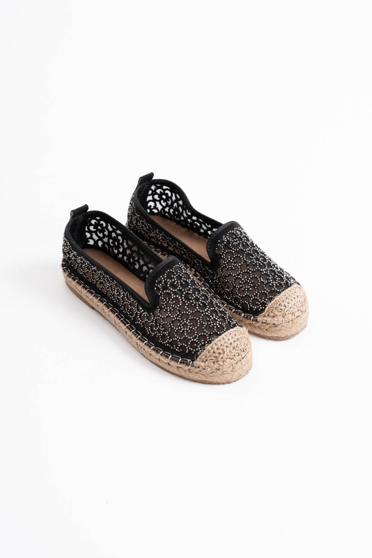 Zerenyus Dune Premium Kadın Siyah Espadril Ayakkabı