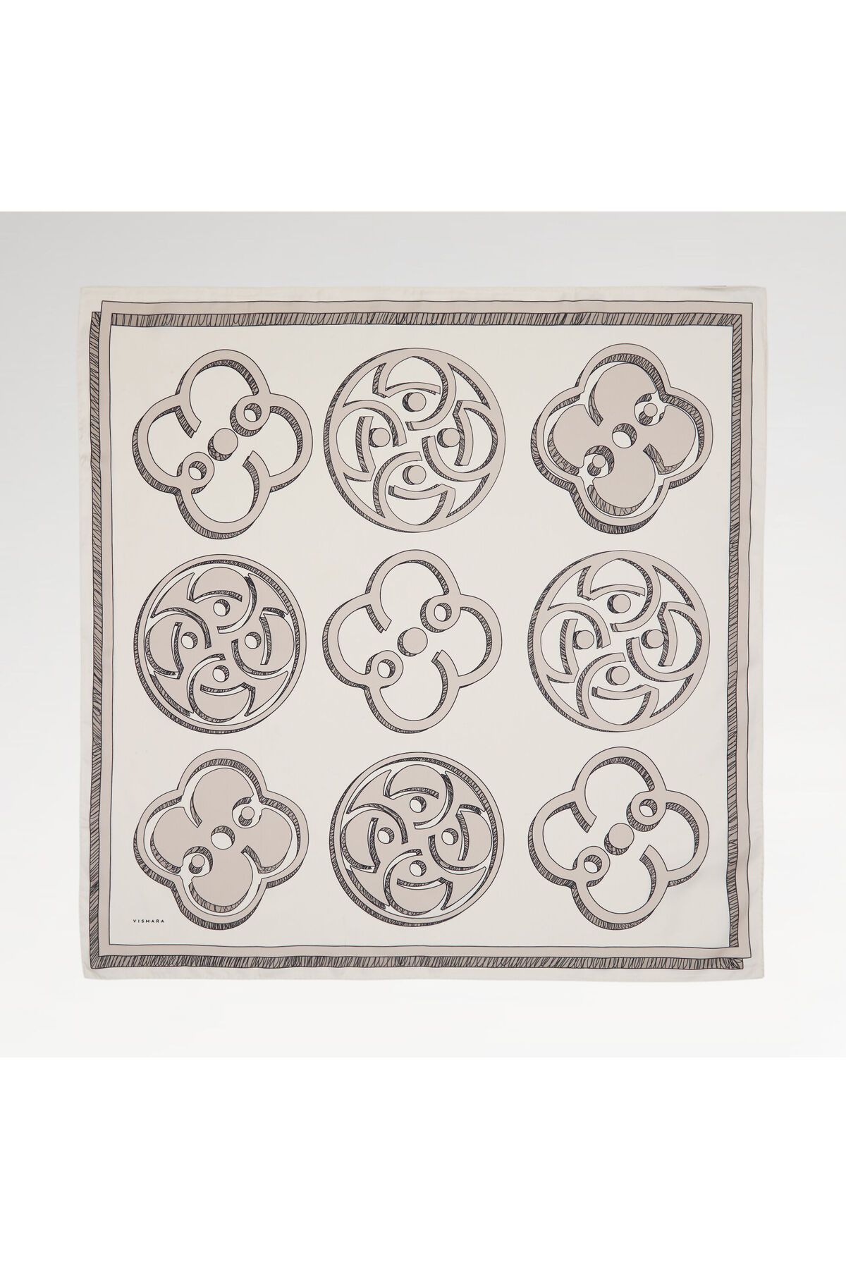 Vismara Vizon Vismara Monogram Desenli Twill İpek Eşarp