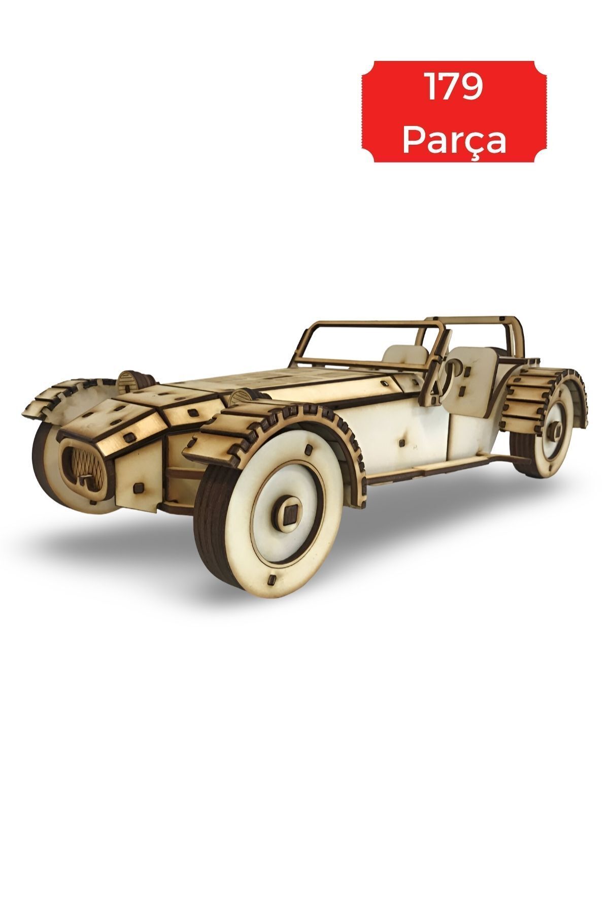 ALGWOOD 179 Parça Lotus Seven Ahşap Maket - Spor Araba Ahşap Maketi - 3D Klasik Araba Puzzle