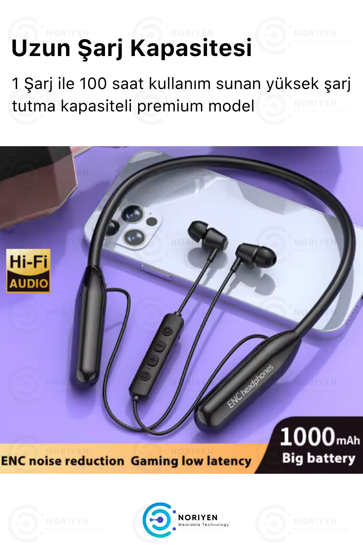 Pro Sport 150 Saat Şarj Mikrofonlu Su Geçirmez Ofis Oyun Spor Modlu HD Ses Manyetik 5.3 BT Kulaklık