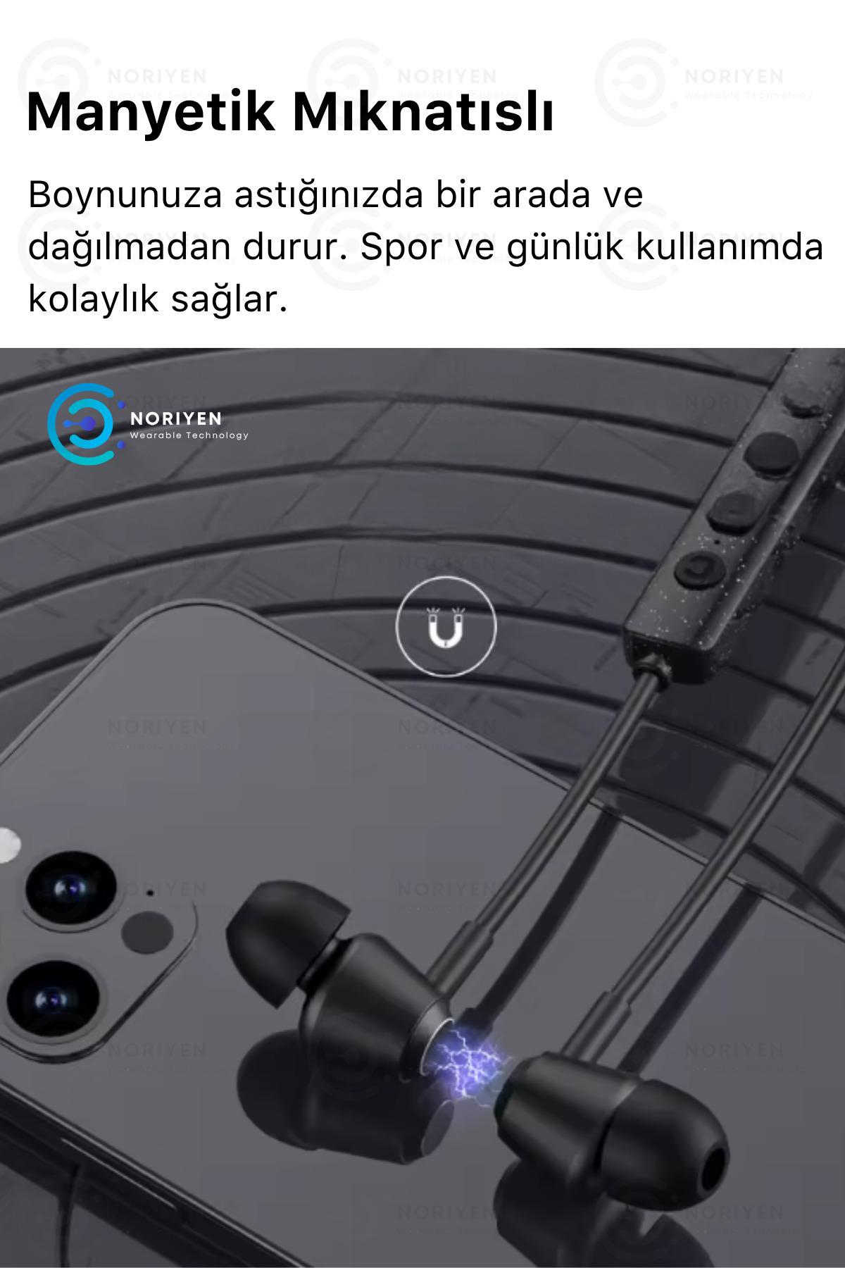Pro Sport 150 Saat Şarj Mikrofonlu Su Geçirmez Ofis Oyun Spor Modlu HD Ses Manyetik 5.3 BT Kulaklık