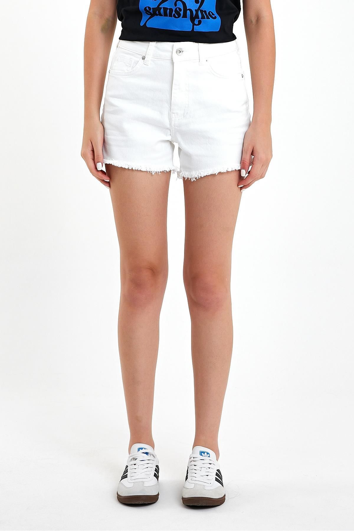 VENA-Pantaloni scurti de jeans pentru femei Elina White 3