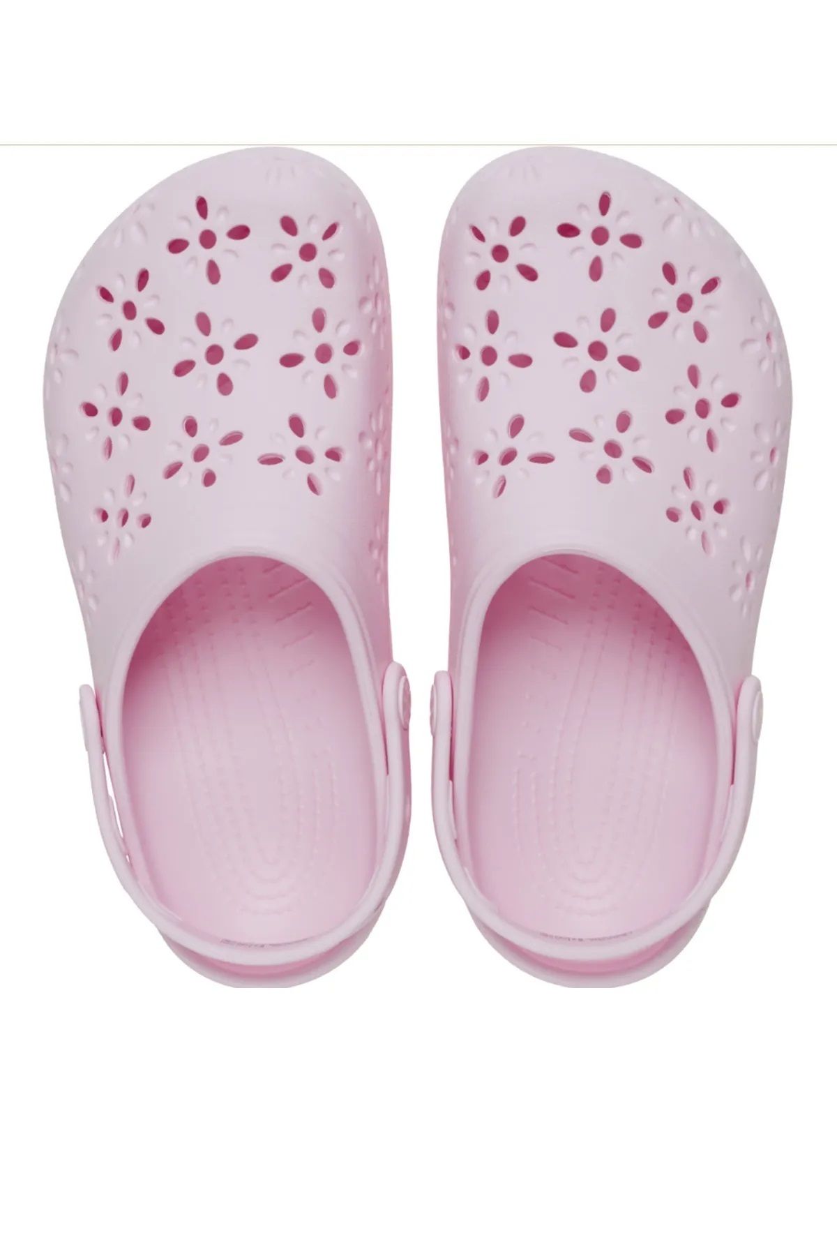 Crocs Pembe Classic Floral Cut Out Clog Kadın Terlik