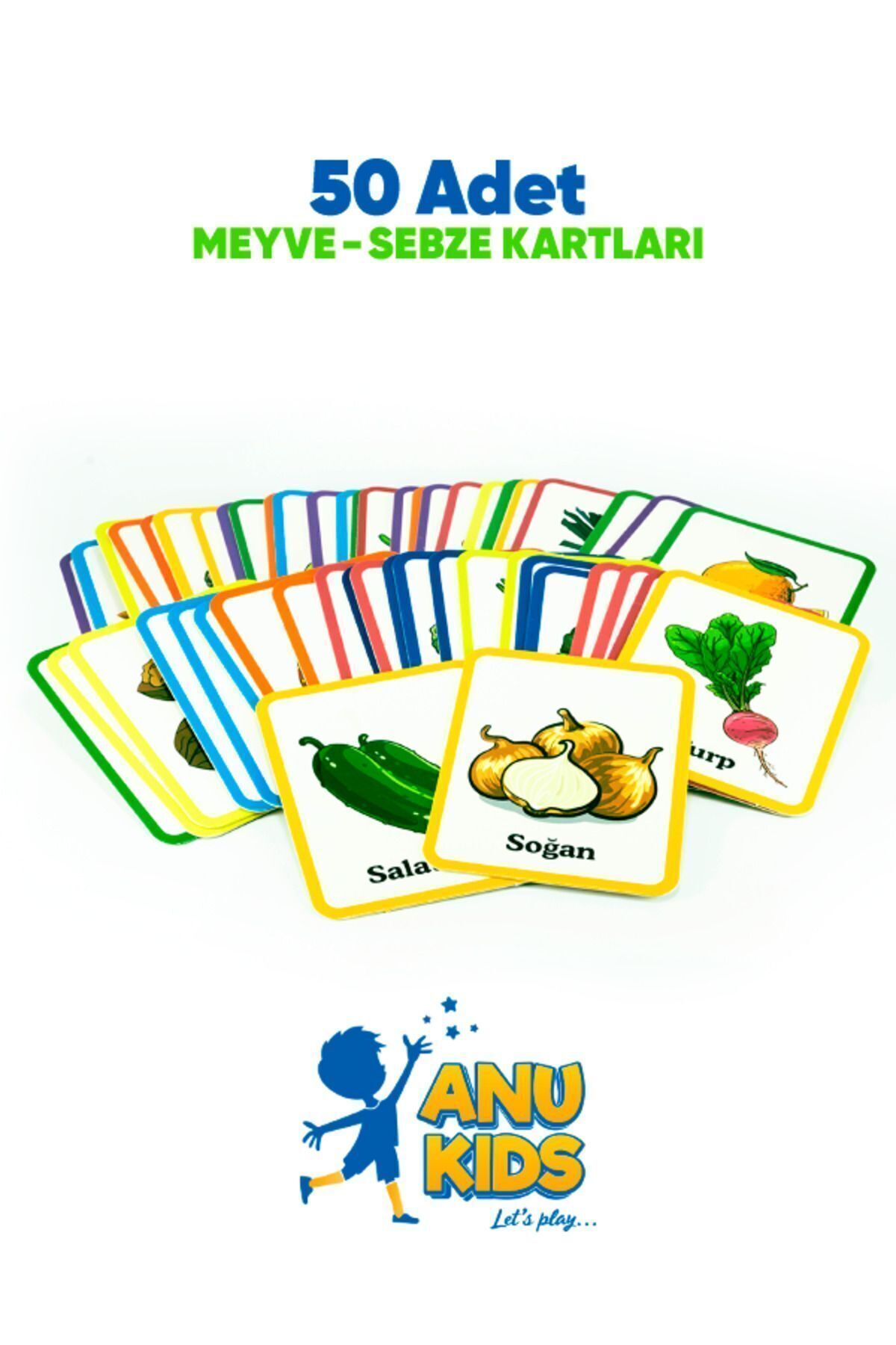 anu kids let's play Meyve-Sebze Eğitim Zeka Kartları İlk 50 Meyve-Sebze Görsel Kartları Flash Kart Eğitici Kartlar fotoğrafı 5 (önizleme)