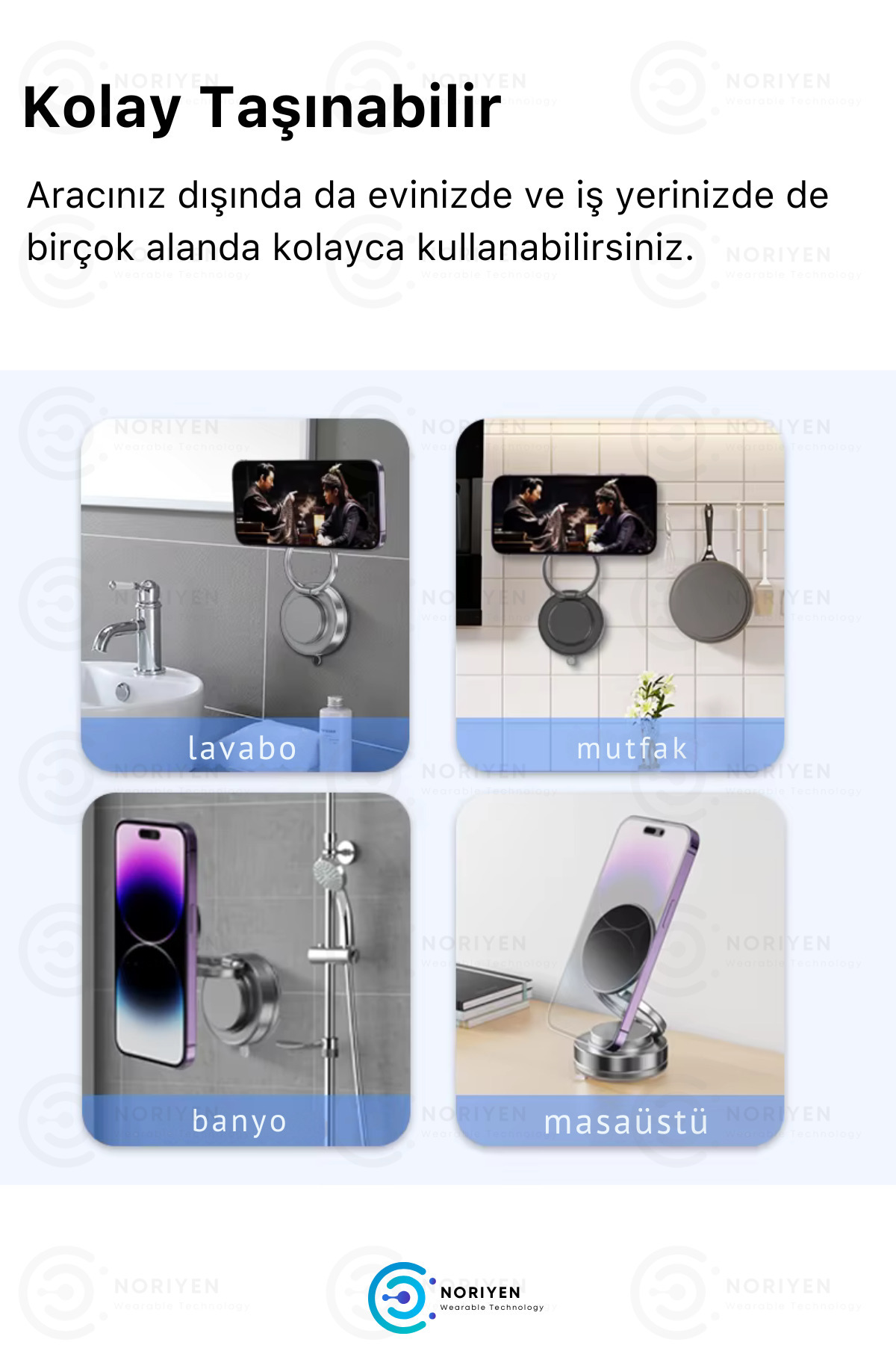 2025 Yeni Model 360 Derece Rotasyon Güçlü Manyetik Vakumlu Ayna Cam Konsol İçin Araba Telefon Tutucu