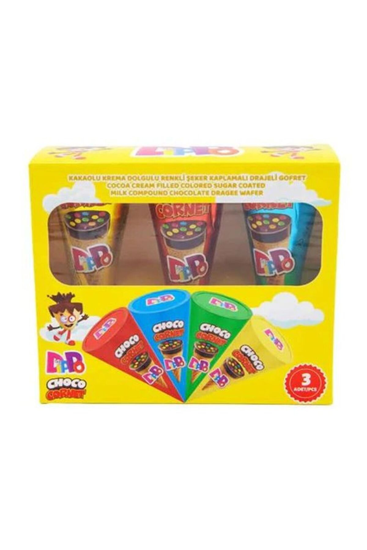 DİPPO Klasik Choco Kornet 3'lü Multipack 75GR