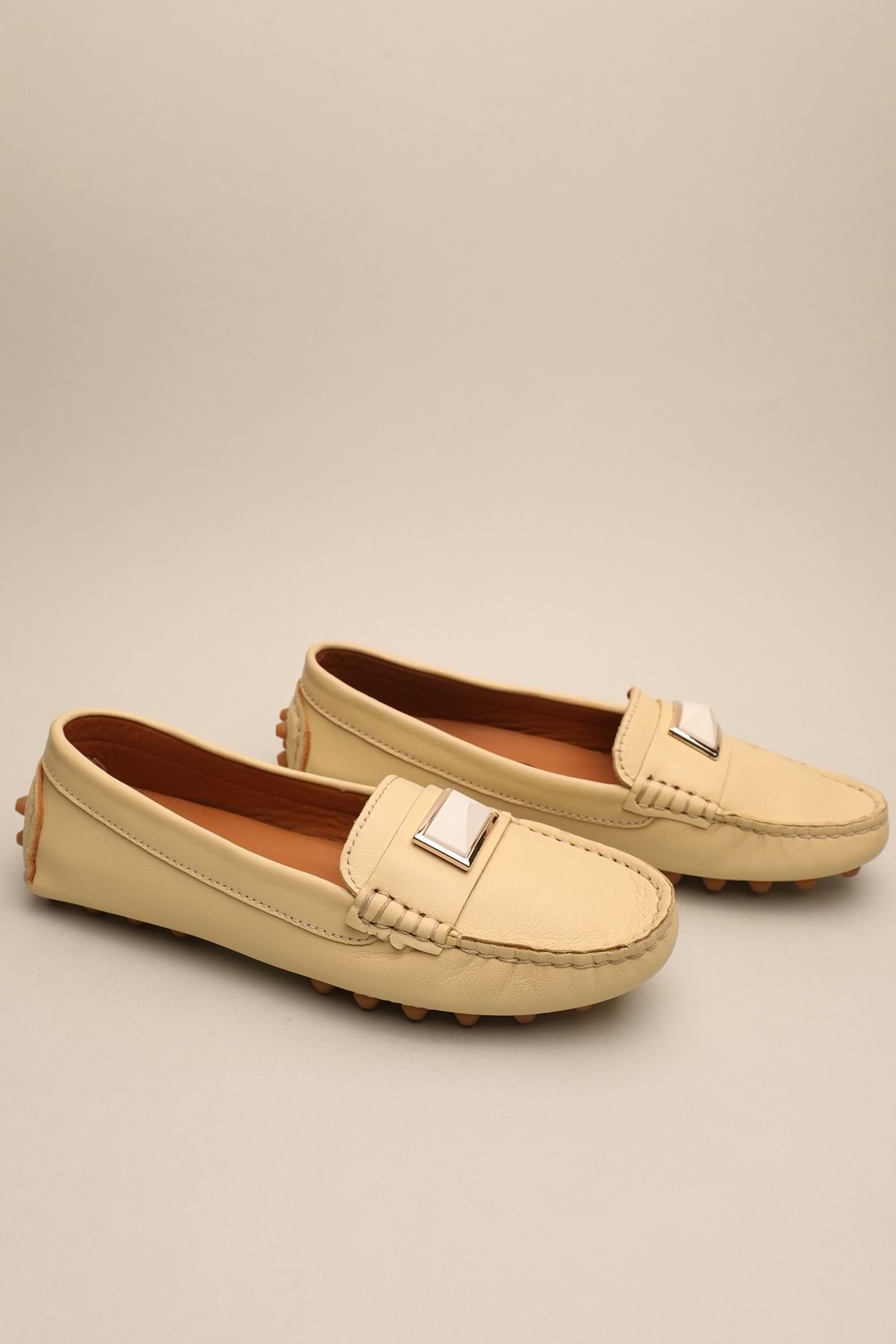 Gondol-Women's Genuine Leather Classic Loafer Yellow 37 Ttx.70139 2