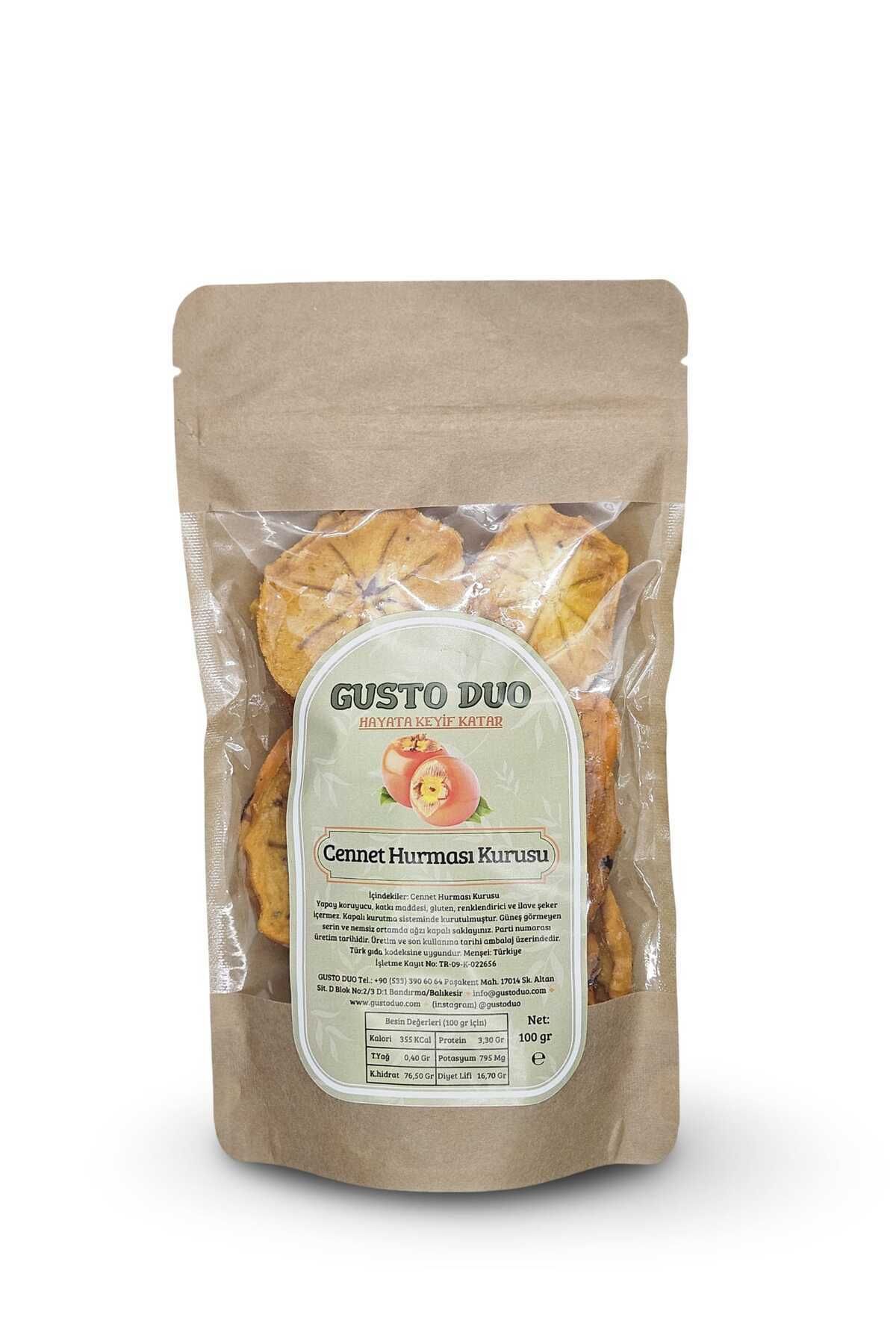 GustoDuo Cennet Hurması Kurusu (DİLİM) Yapay Koruyucu, Katkı Maddesi Ve Ilave Şeker Içermez 100 gr