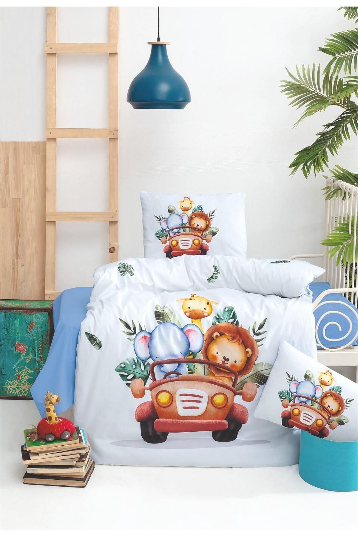 mia mia Sevimli Safari Yolculuğu Desenli Bebek Nevresim Takımı