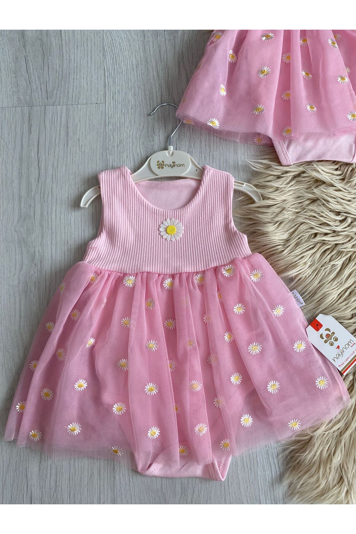 Nayinom Papatyalı Tül Elbise Bebek