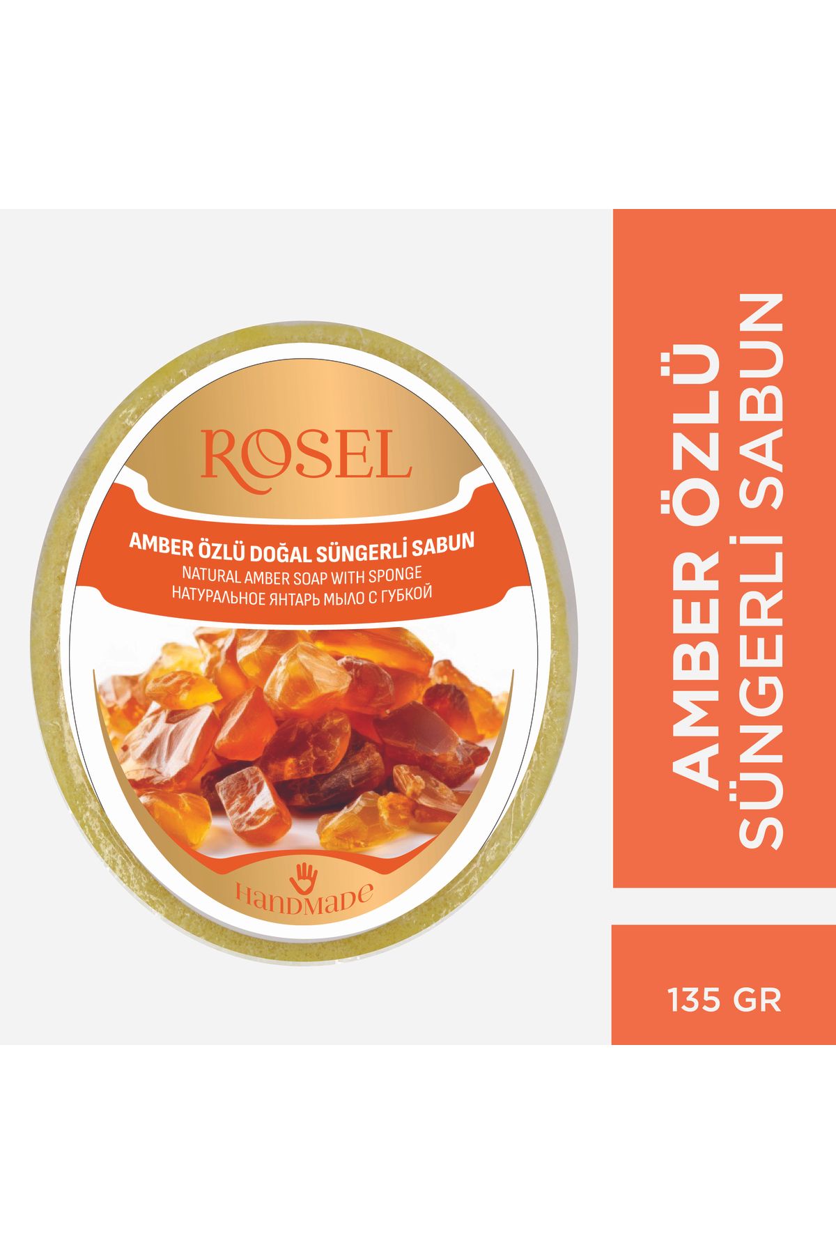 rosel Amber Özlü Süngerli Doğal Sabun
