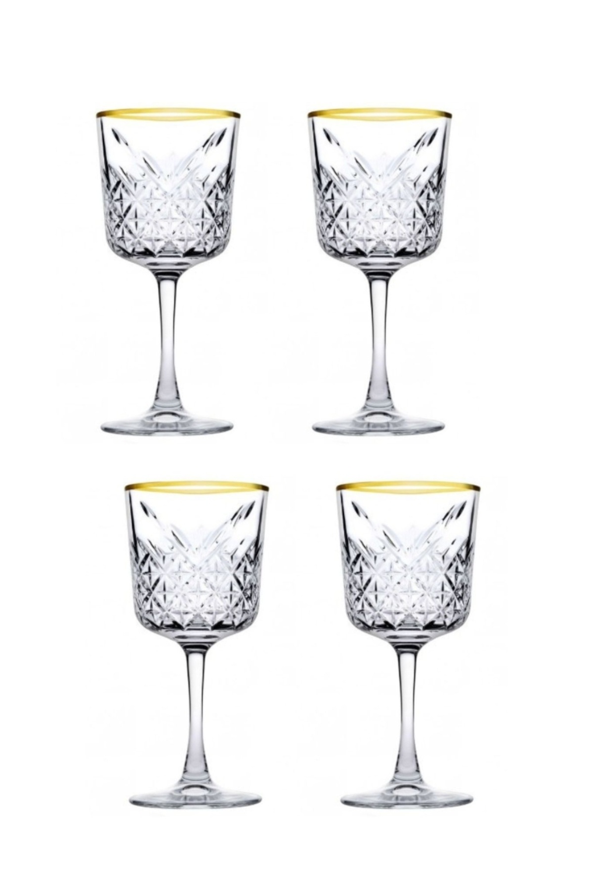 Paşabahçe 440276 Timeless Yaldızlı Şarap Kadehi 330 cc 4'lü